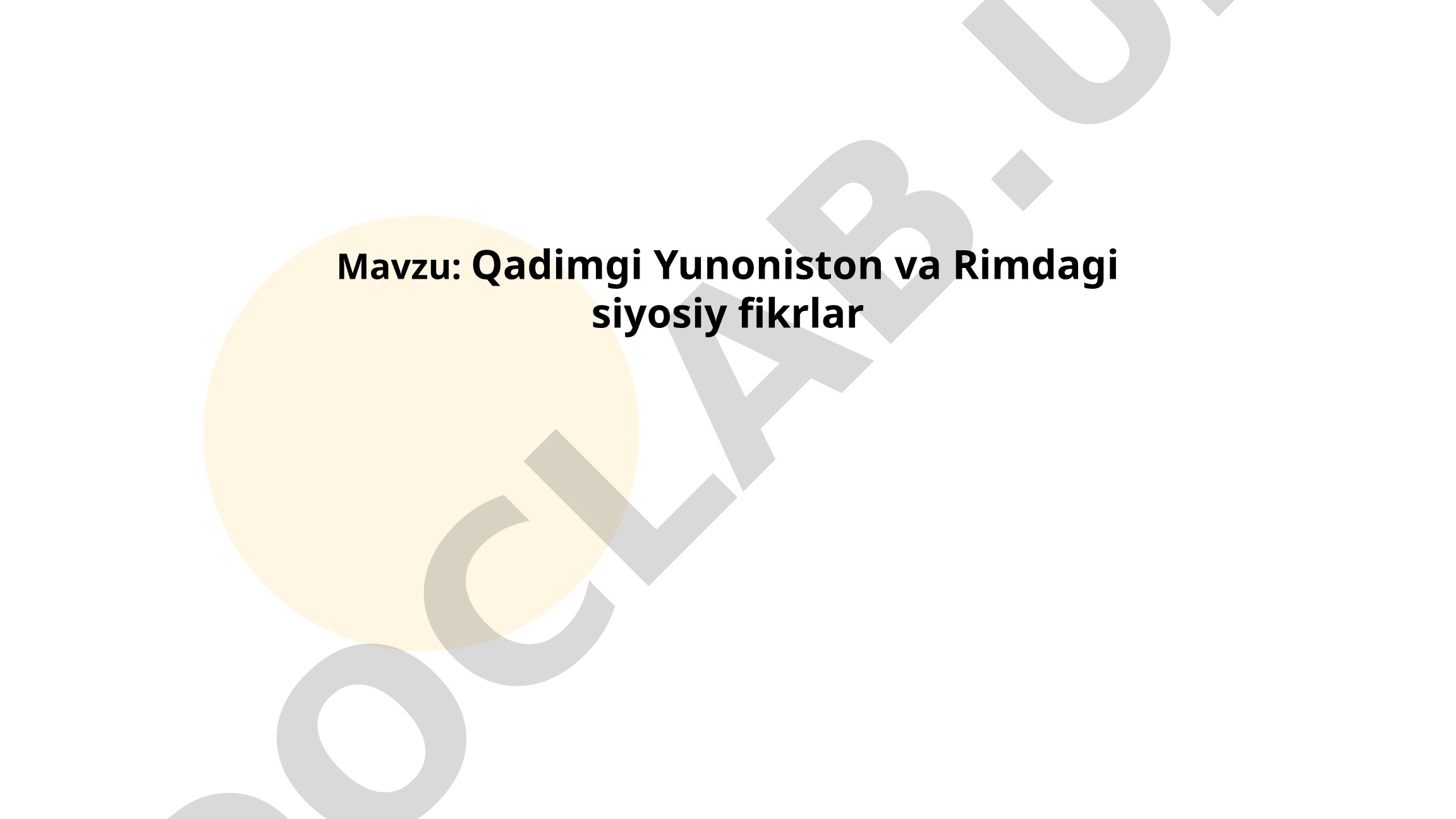 Qadimgi Yunoniston va Rimdagi siyosiy fikrlar