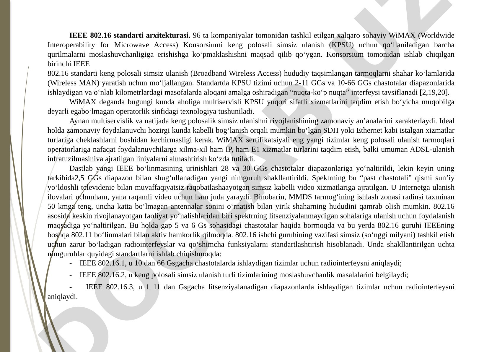 IEEE 802.16 standarti arxitekturasi
