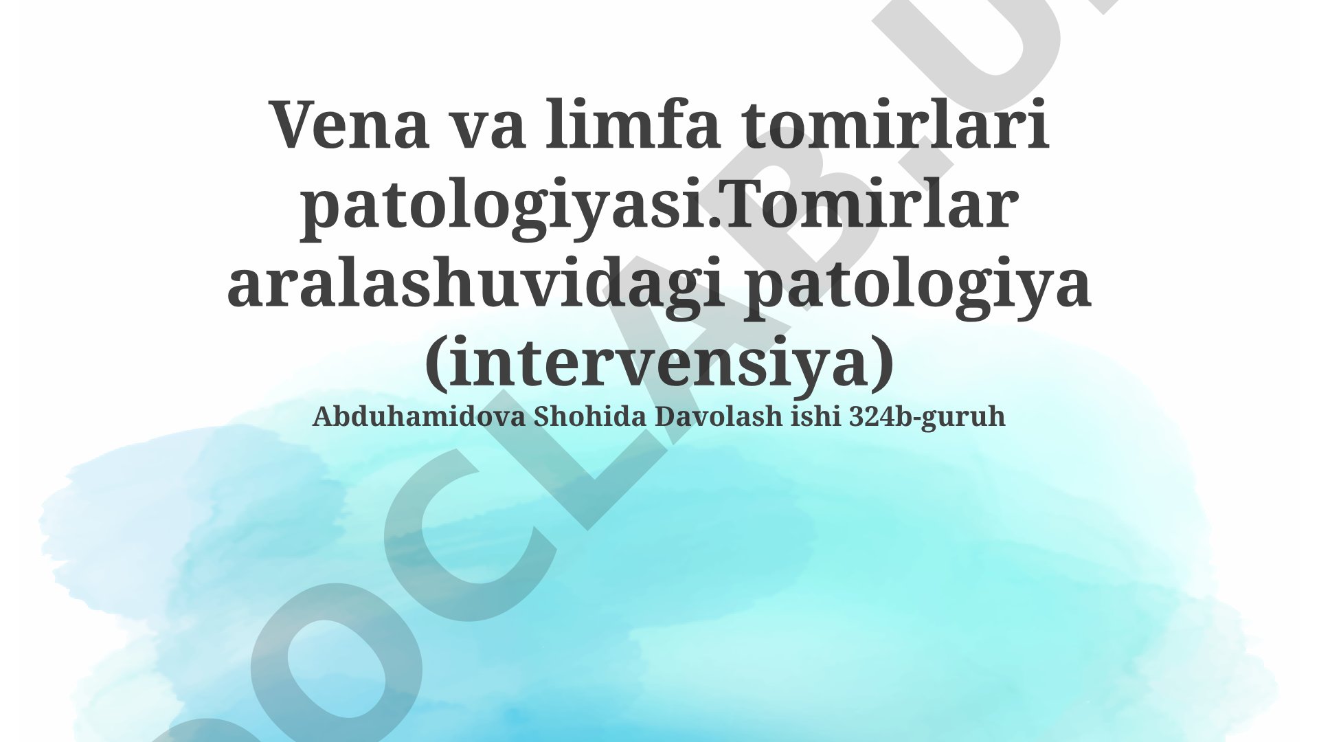 Vena va limfa tomirlari patologiyasi