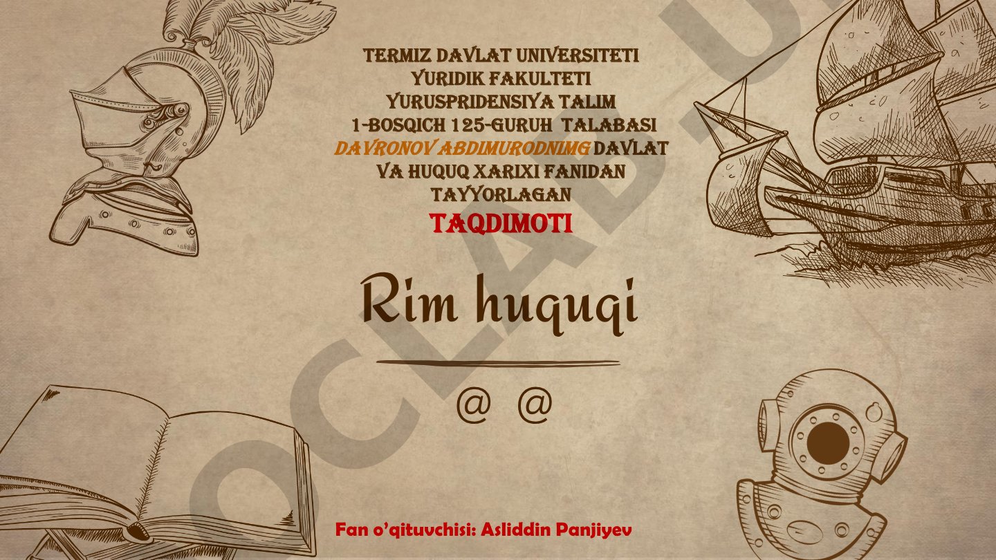 Rim huquqining asoslari