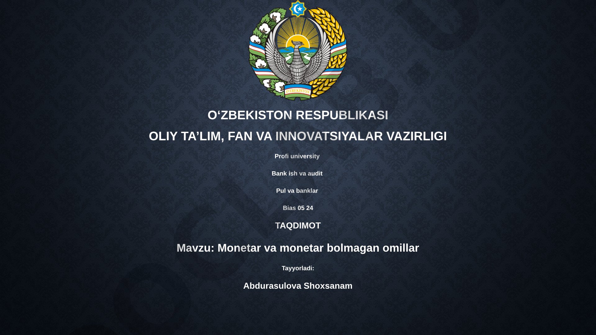 Monetar va monetar bo'lmagan omillar