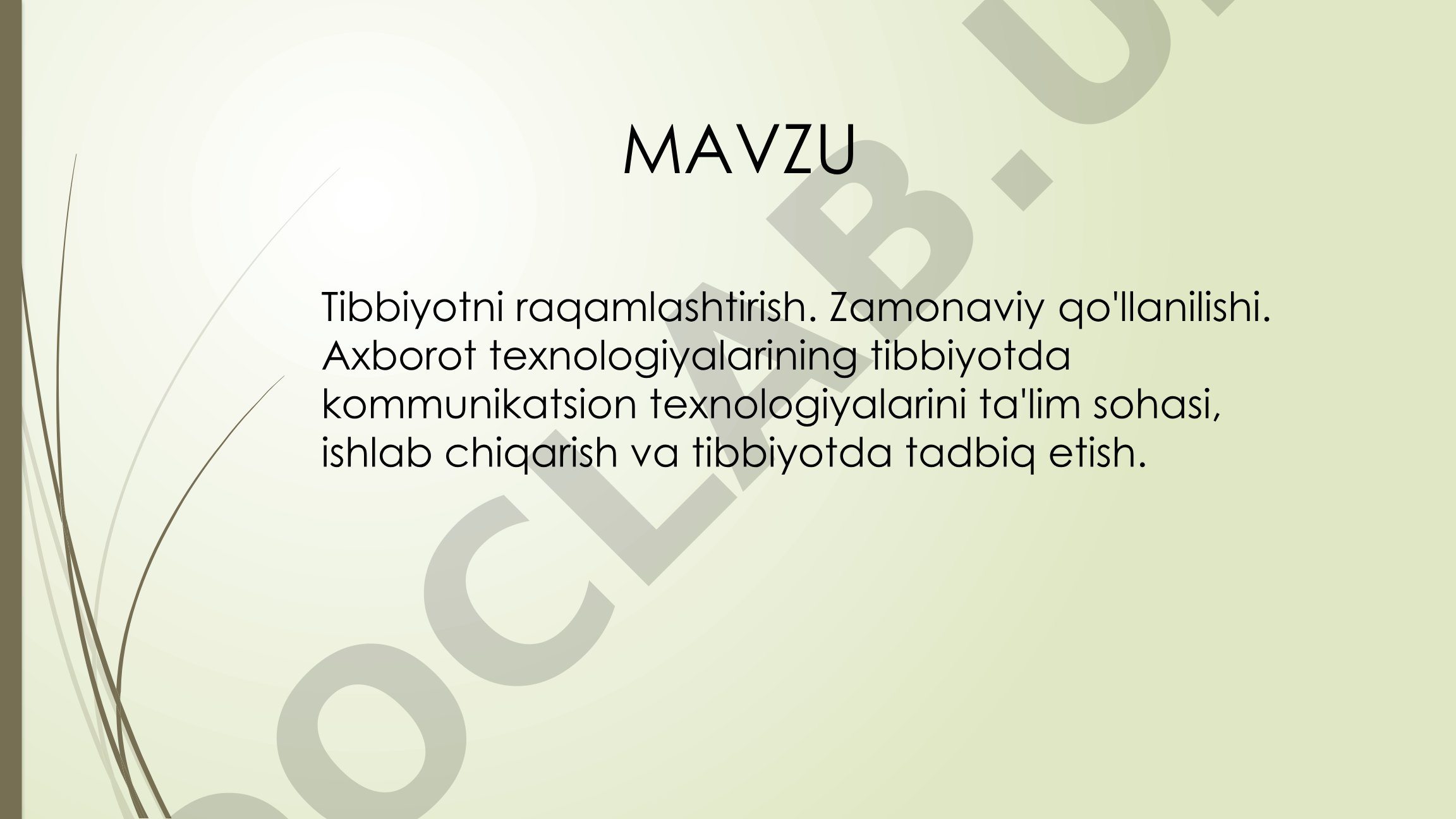 Tibbiyotni raqamlashtirish: Zamonaviy qo'llanilishi