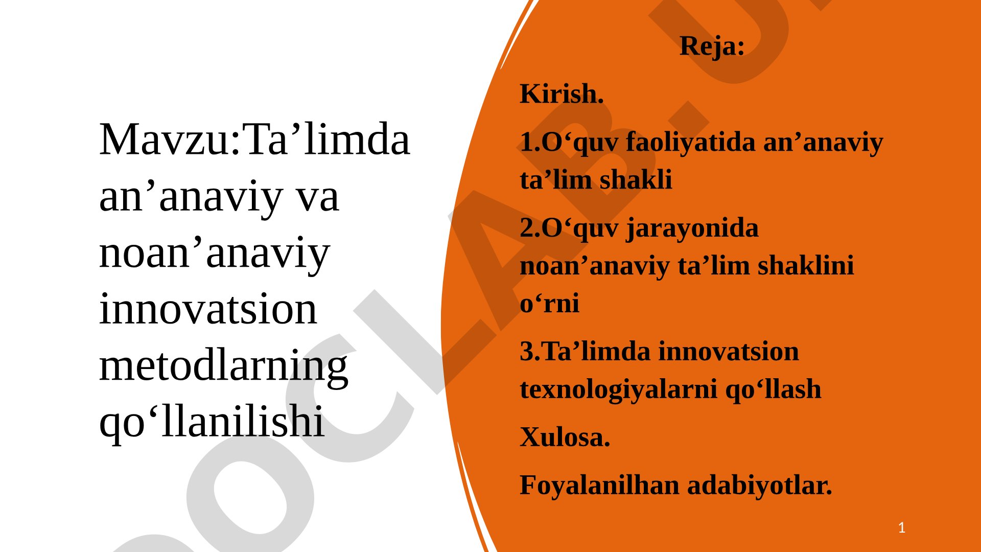 Ta’limda an’anaviy va noan’anaviy innovatsion metodlarning qoʻllanilishi