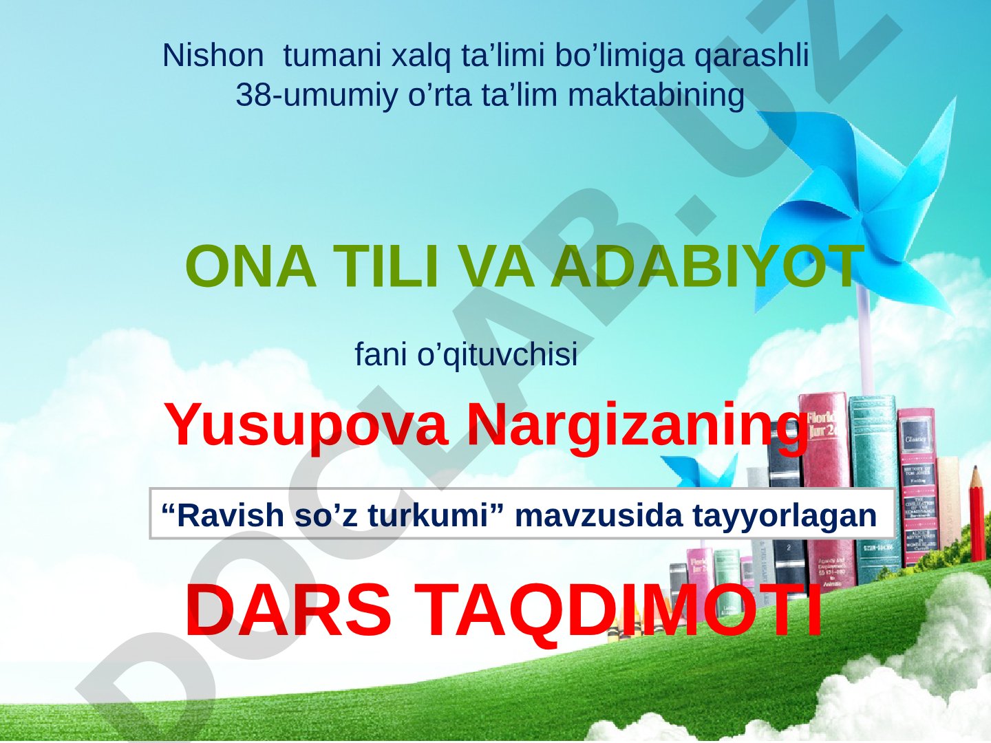 5-sinf ona tili darsida ravish so'z turkumi va uning ma'no turlari