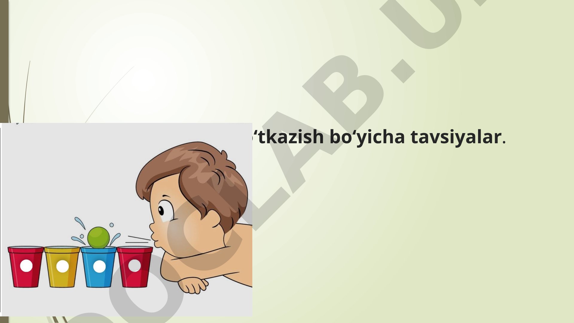 Nafas mashqlarini o‘tkazish bo‘yicha tavsiyalar