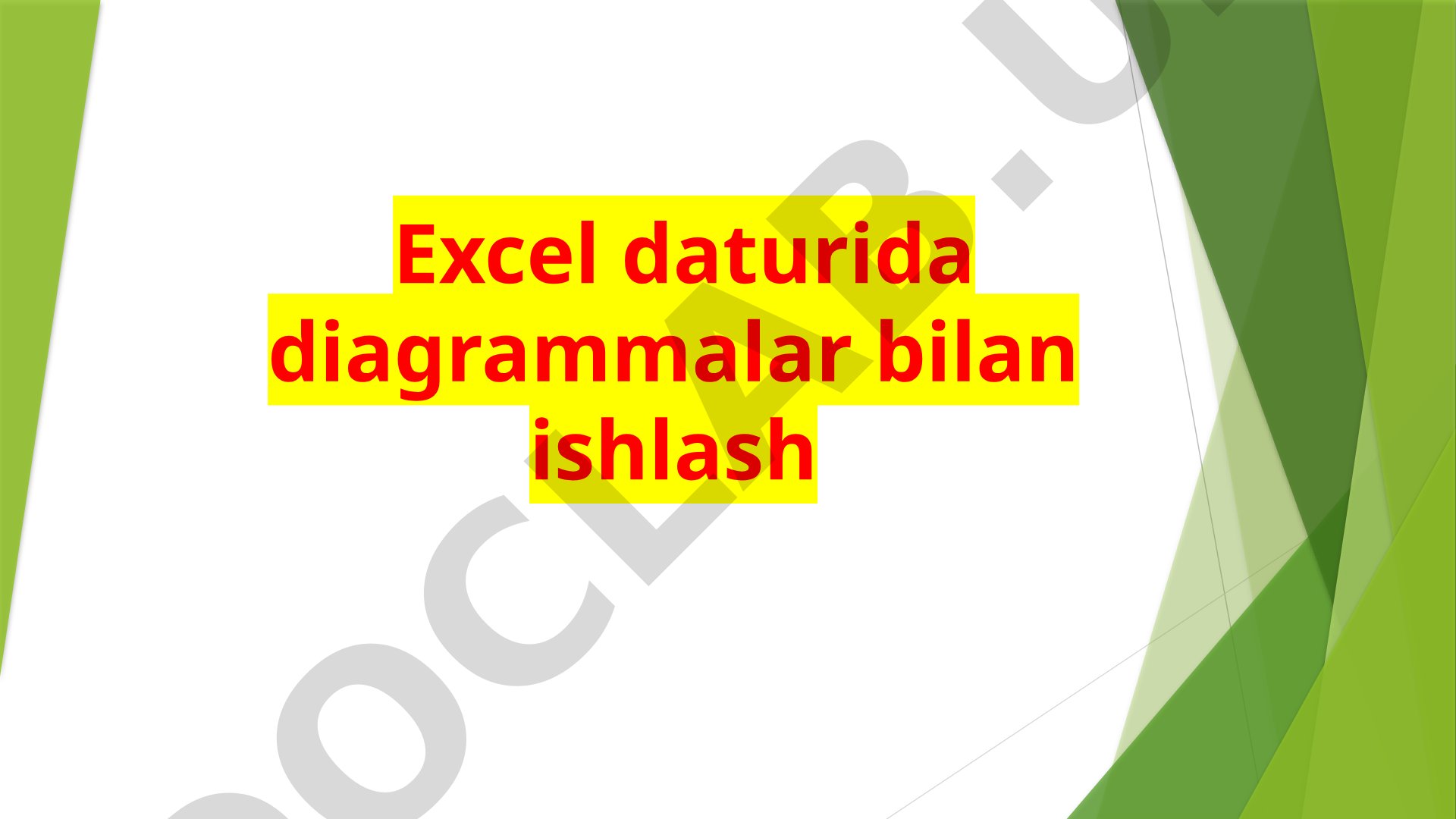 Excel daturida diagrammalar bilan ishlash