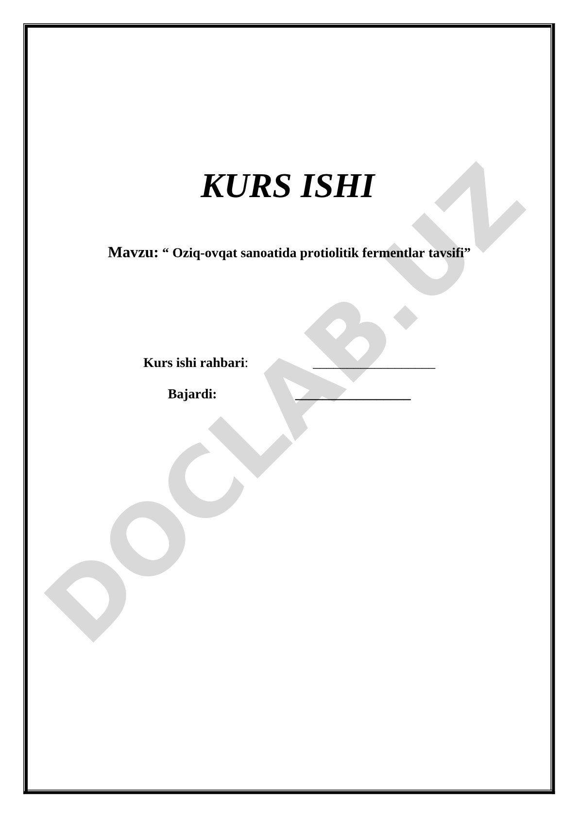 Oziq-ovqat sanoatida proteolitik fermentlar tavsifi