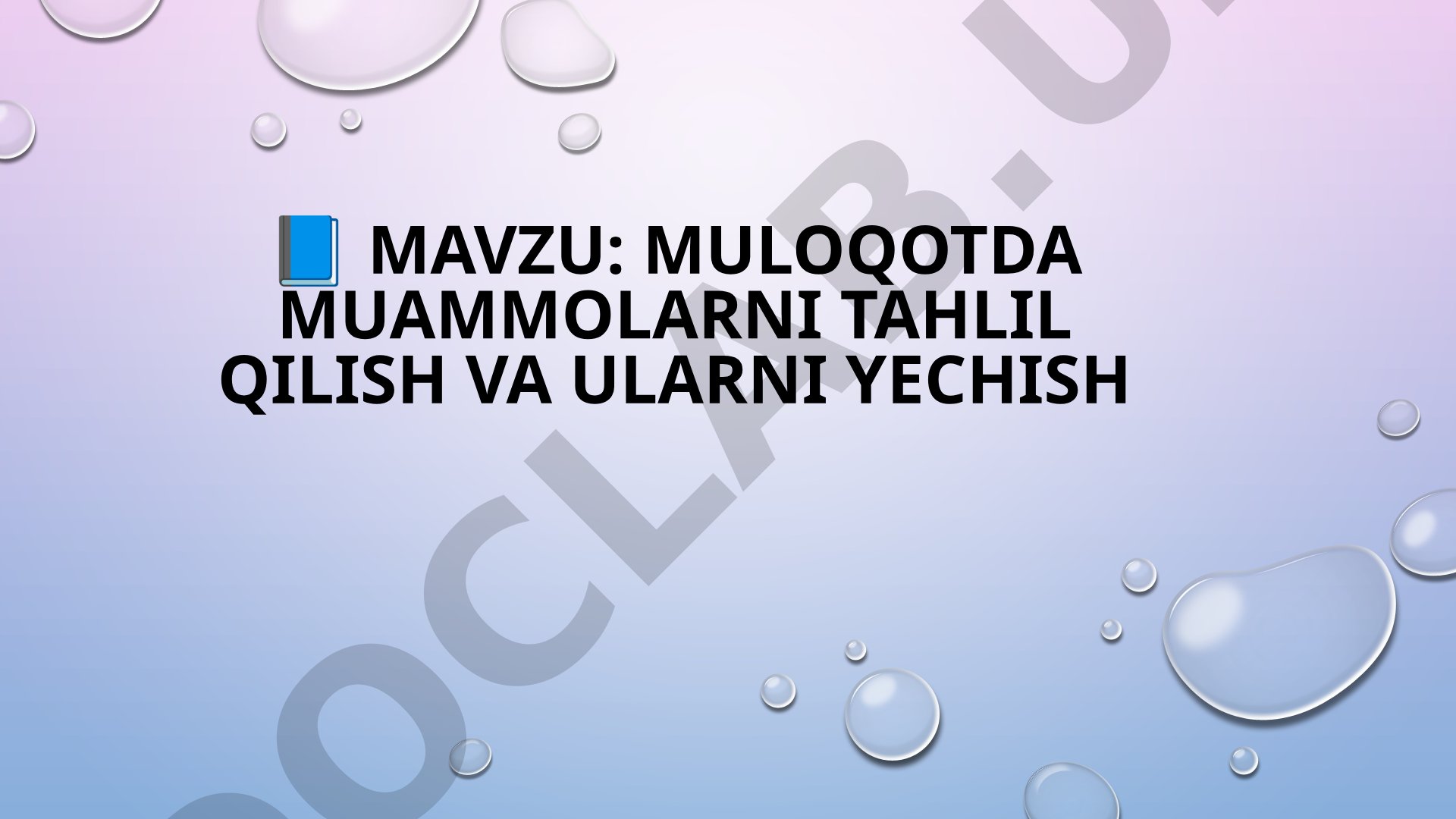Muloqotda muammolarni tahlil qilish va ularni yechish