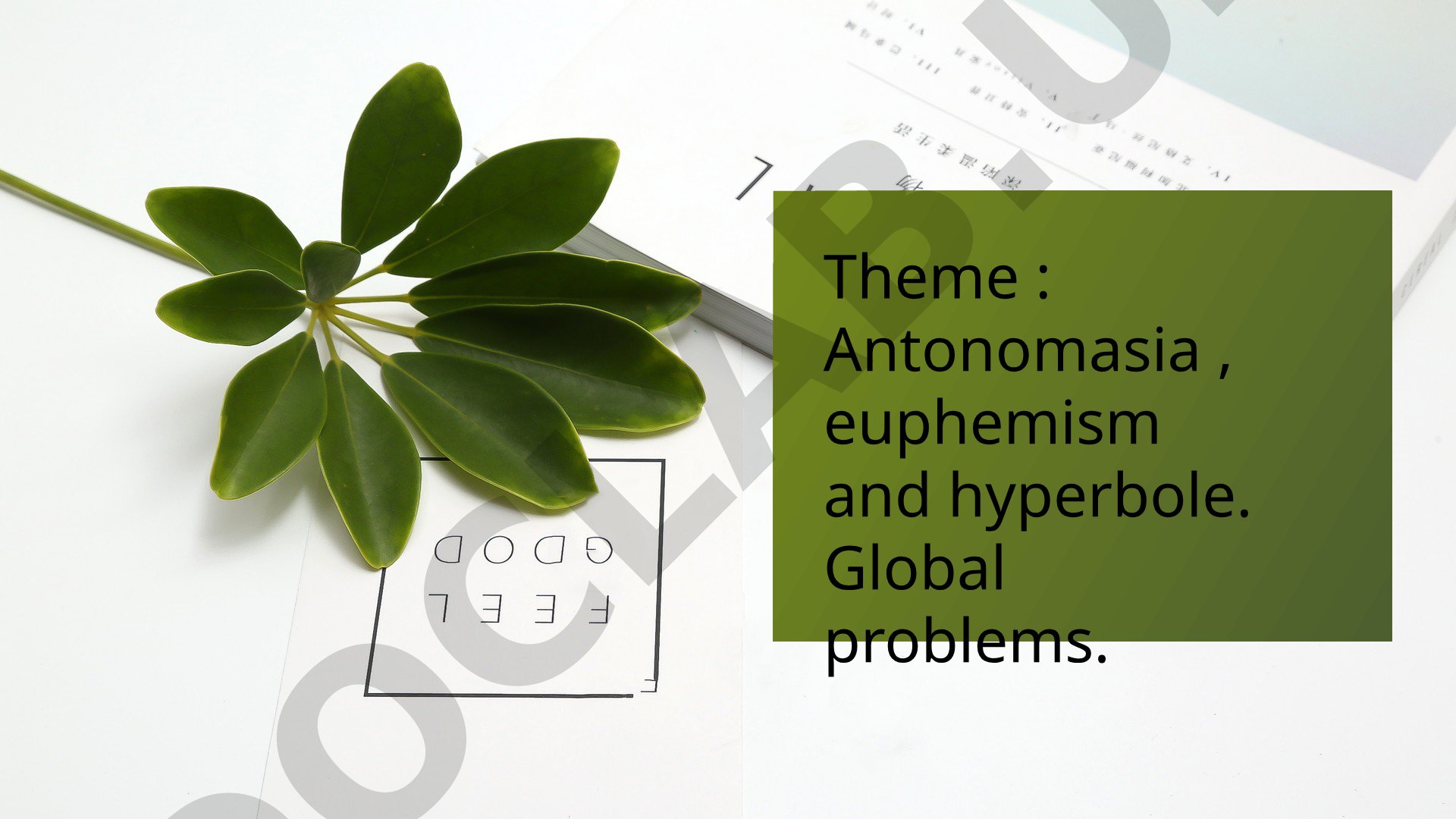Antonomasia, euphemism and hyperbole. Global problems.