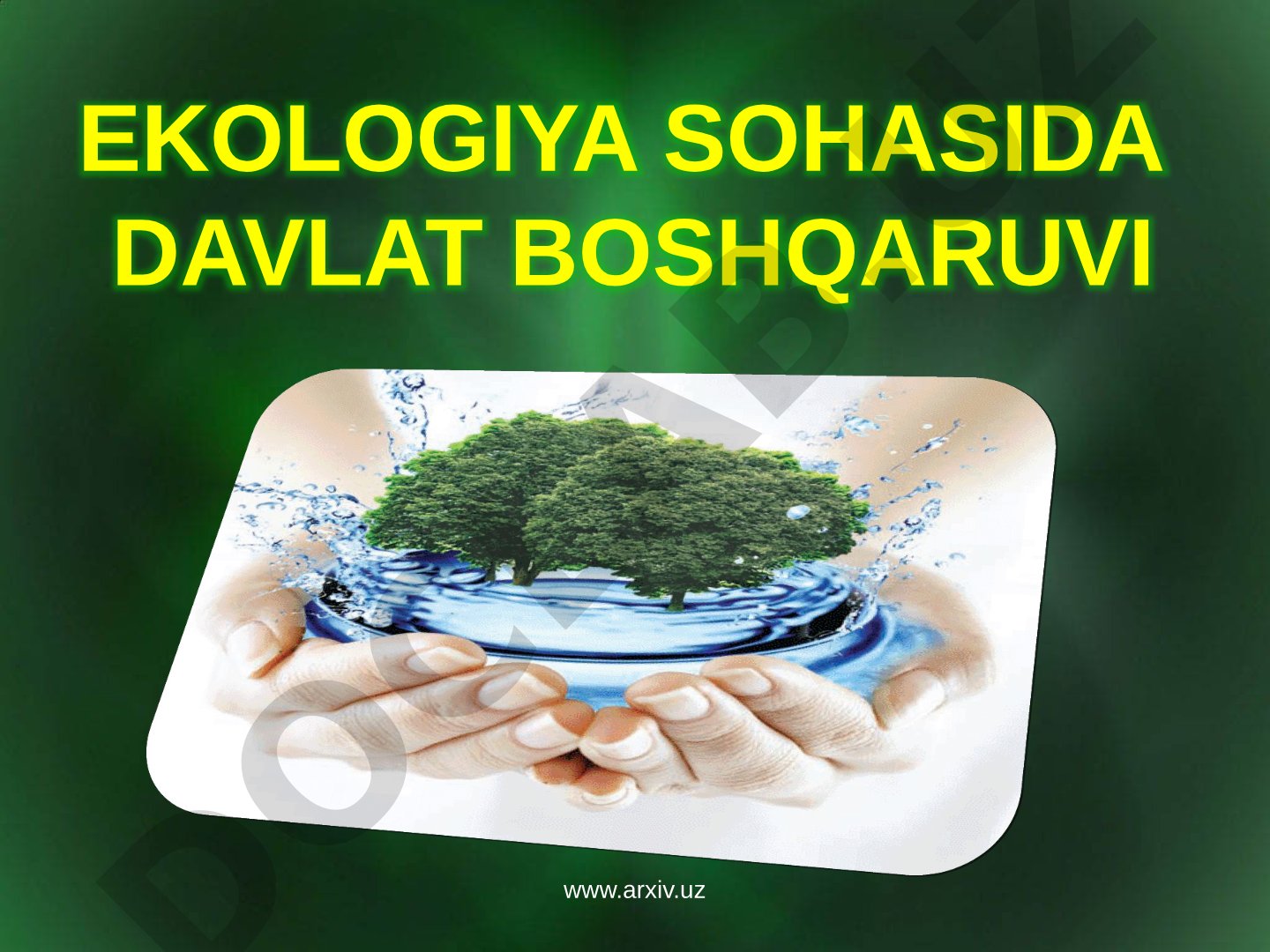 Ekologiya sohasida davlat boshqaruvi
