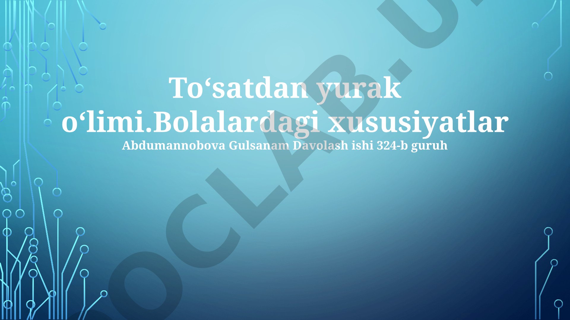 Bolalardagi to'satdan yurak o'limi