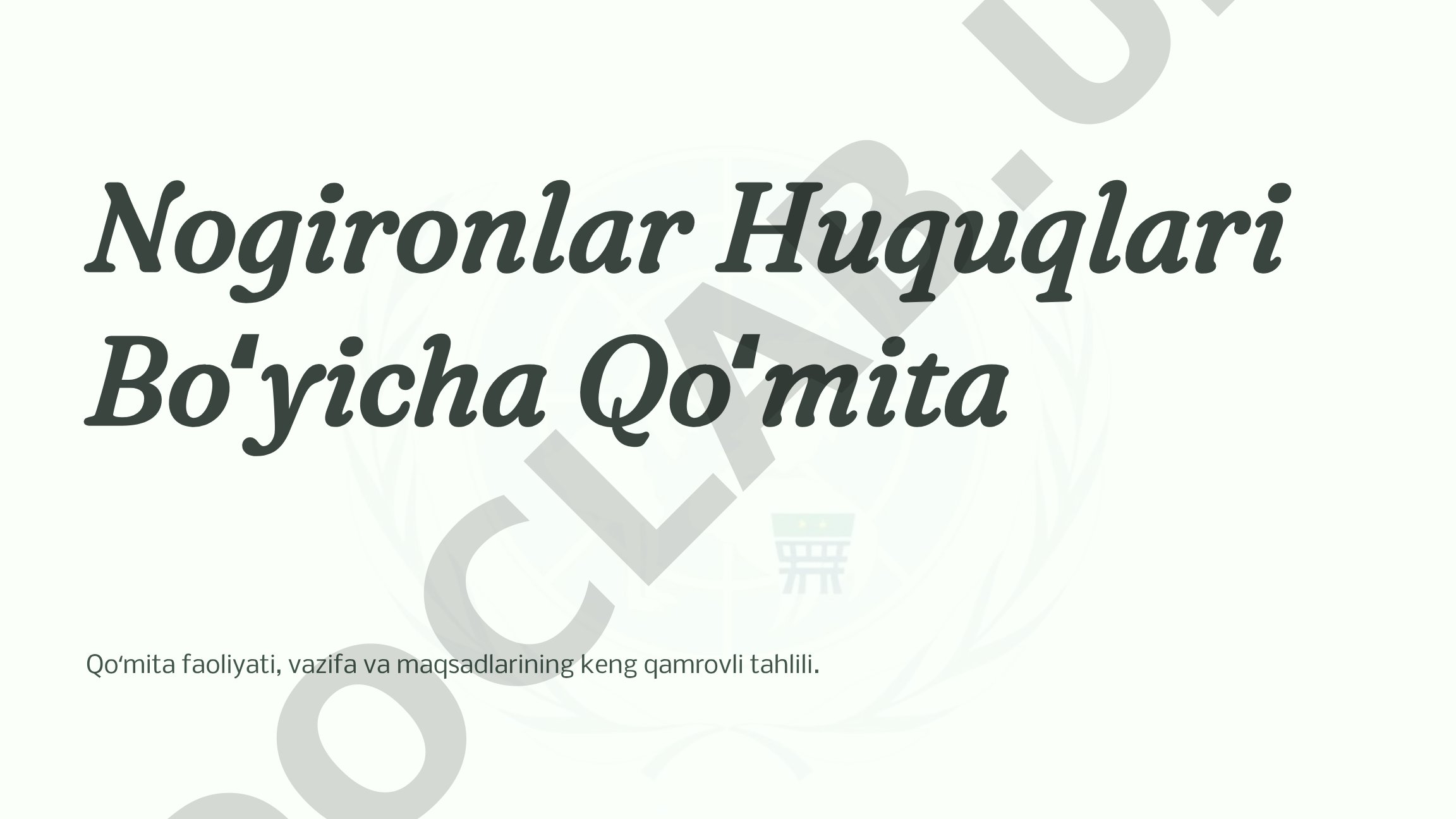 Nogironlar Huquqlari Bo'yicha Qo'mita faoliyati va vazifalari