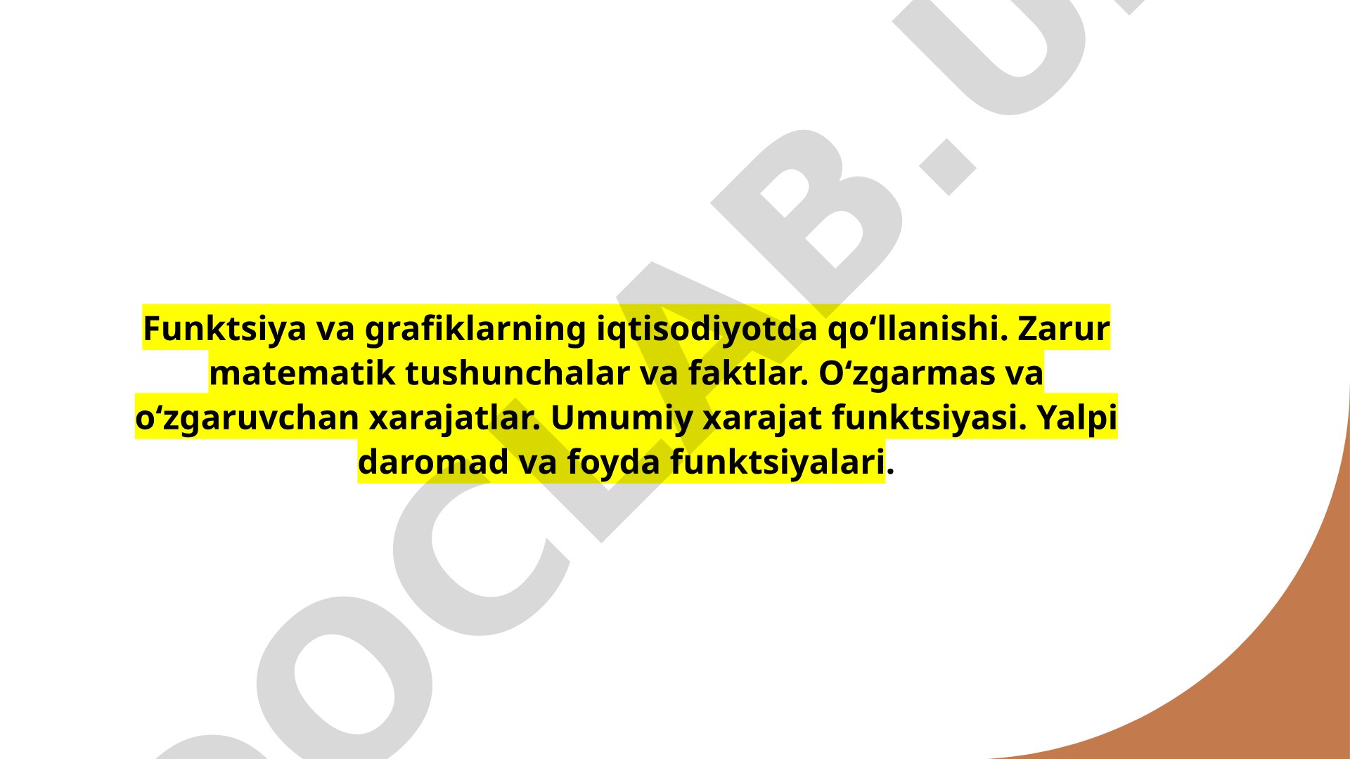 Funktsiya va grafiklarning iqtisodiyotda qo‘llanishi