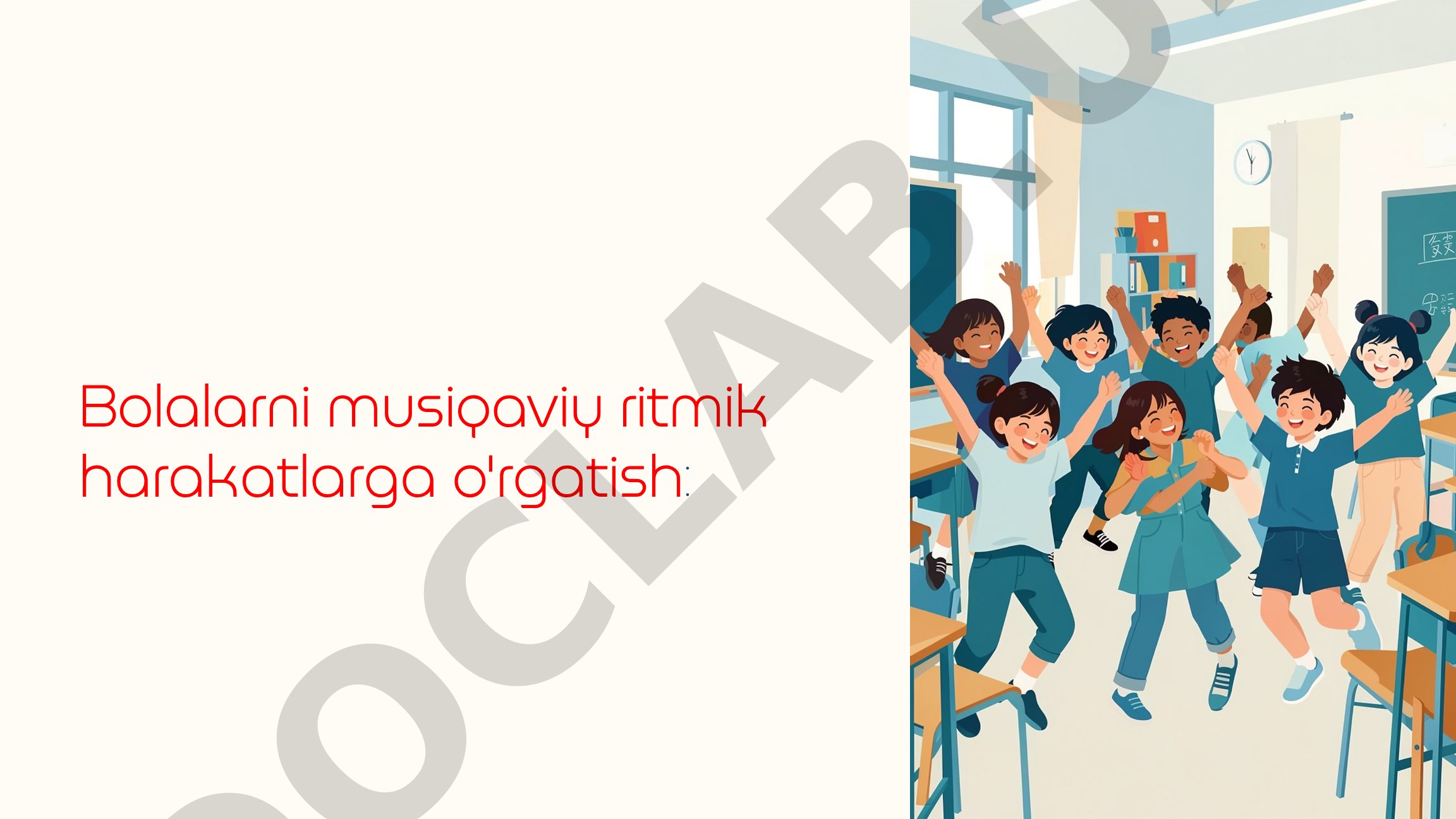Bolalarni musiqaviy ritmik harakatlarga o'rgatish