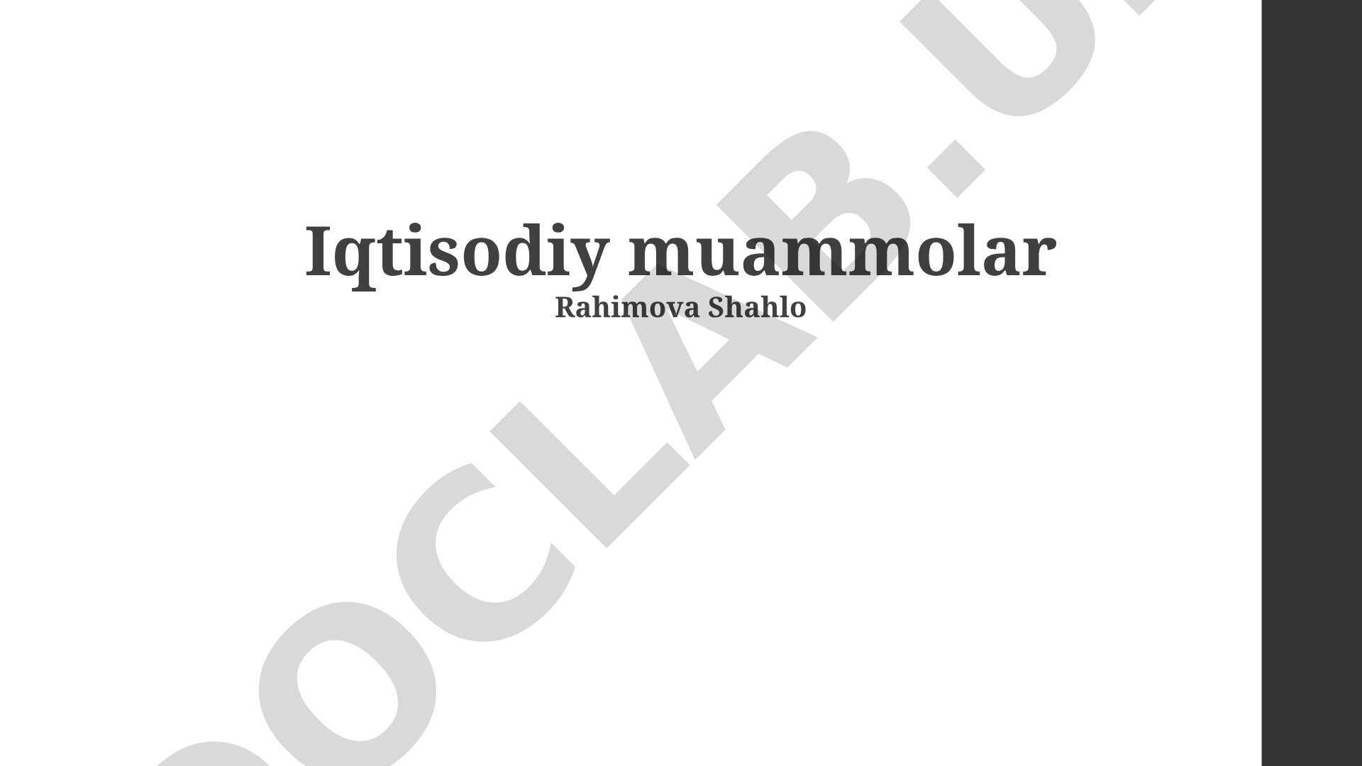Iqtisodiy muammolar: makroiqtisodiy barqarorlik, tengsizlik va davlat siyosati