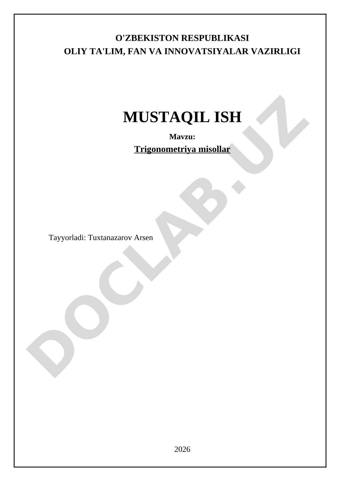Trigonometriya misollar