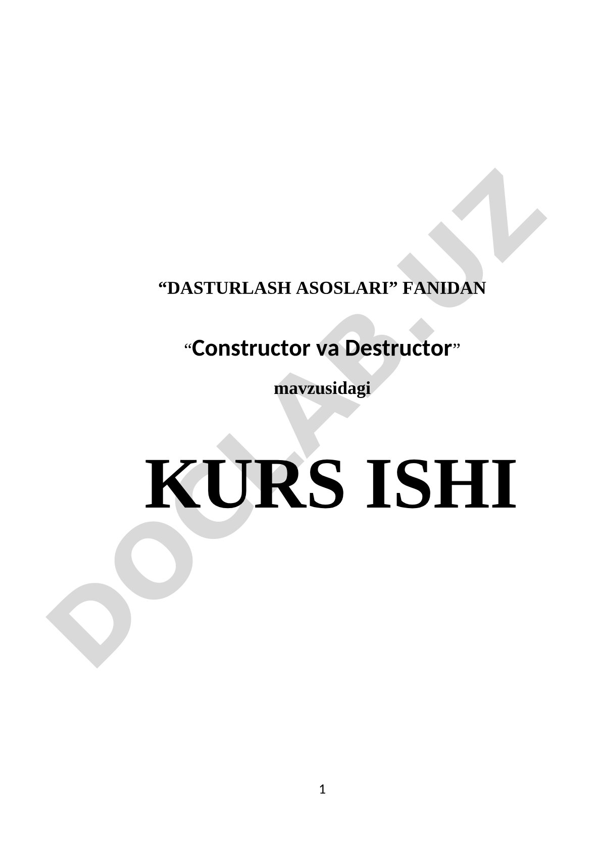 Constructor va Destructor