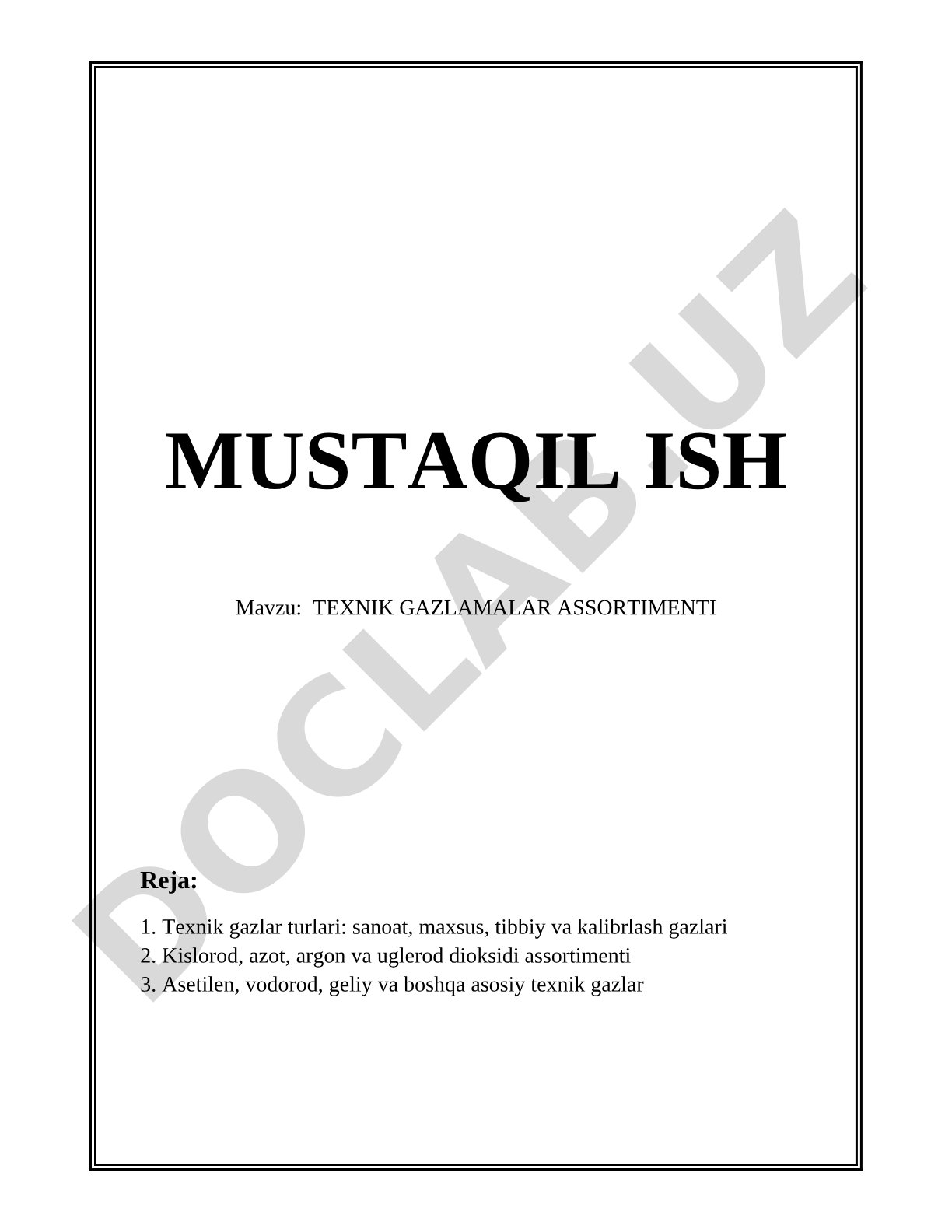 TEXNIK GAZLAMALAR ASSORTIMENTI