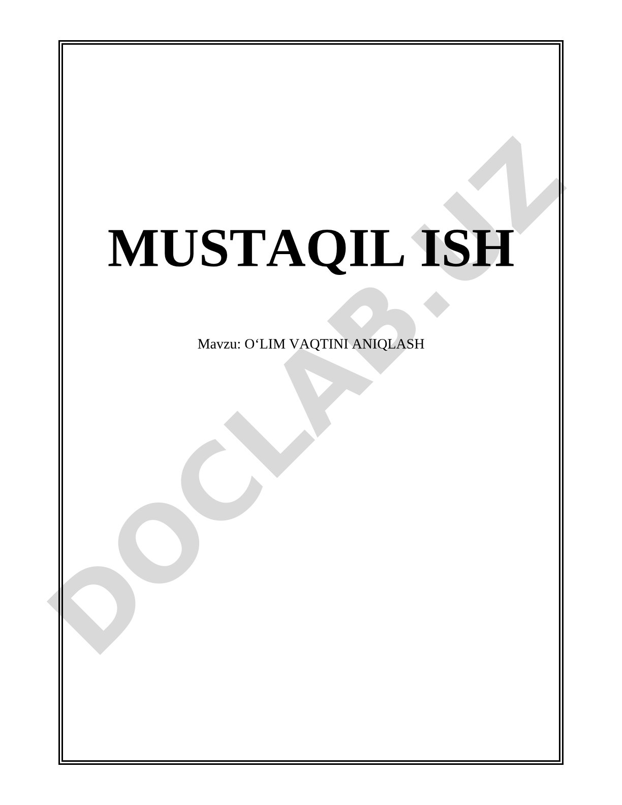 Oʻlim vaqtini aniqlash