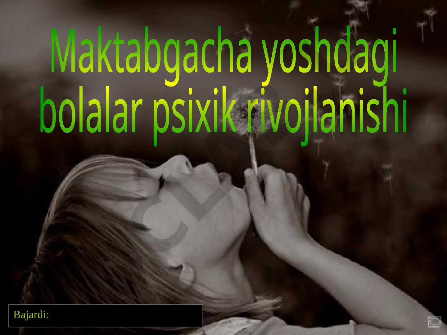 Maktabgacha yoshdagi bolalar psixik rivojlanishi