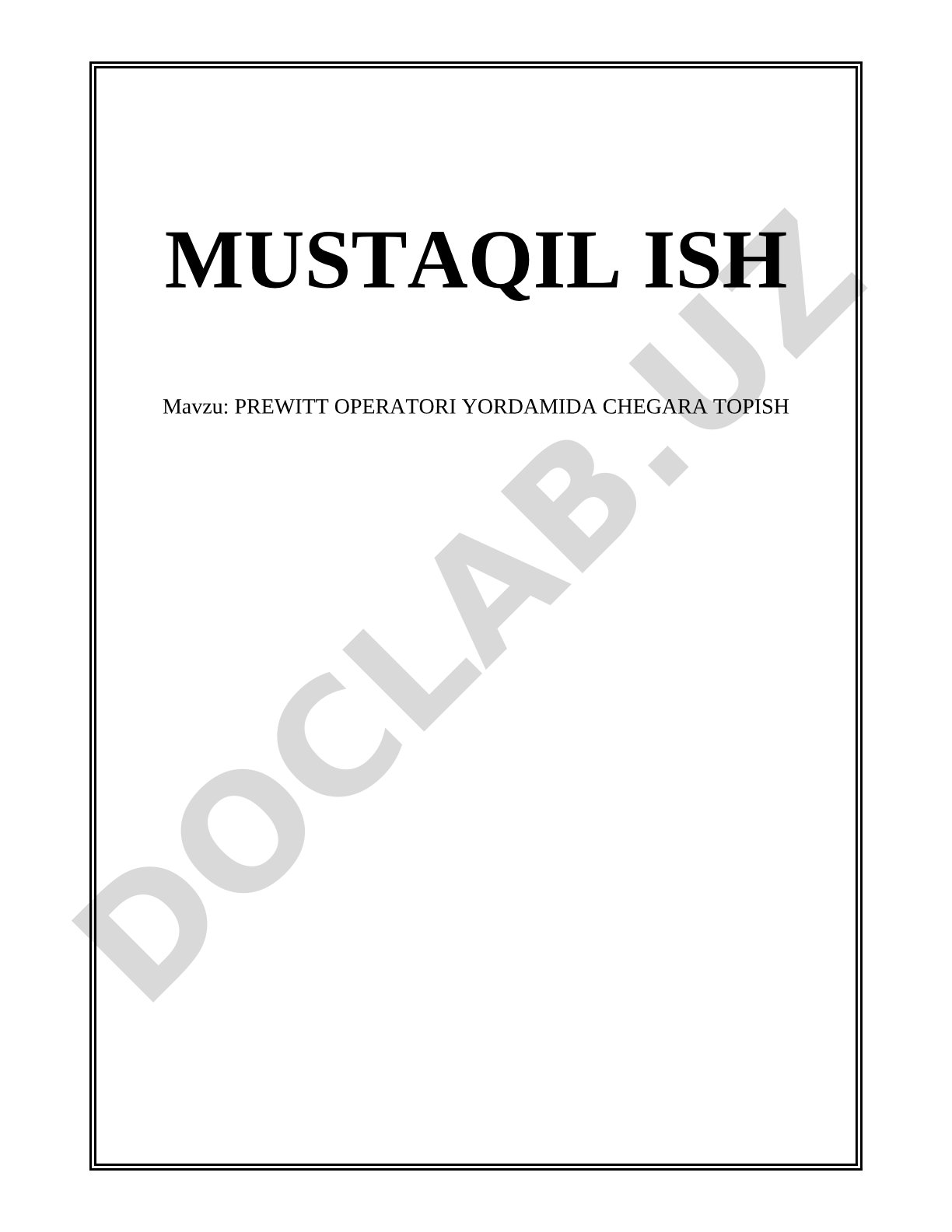 Prewitt operatori yordamida chegara topish