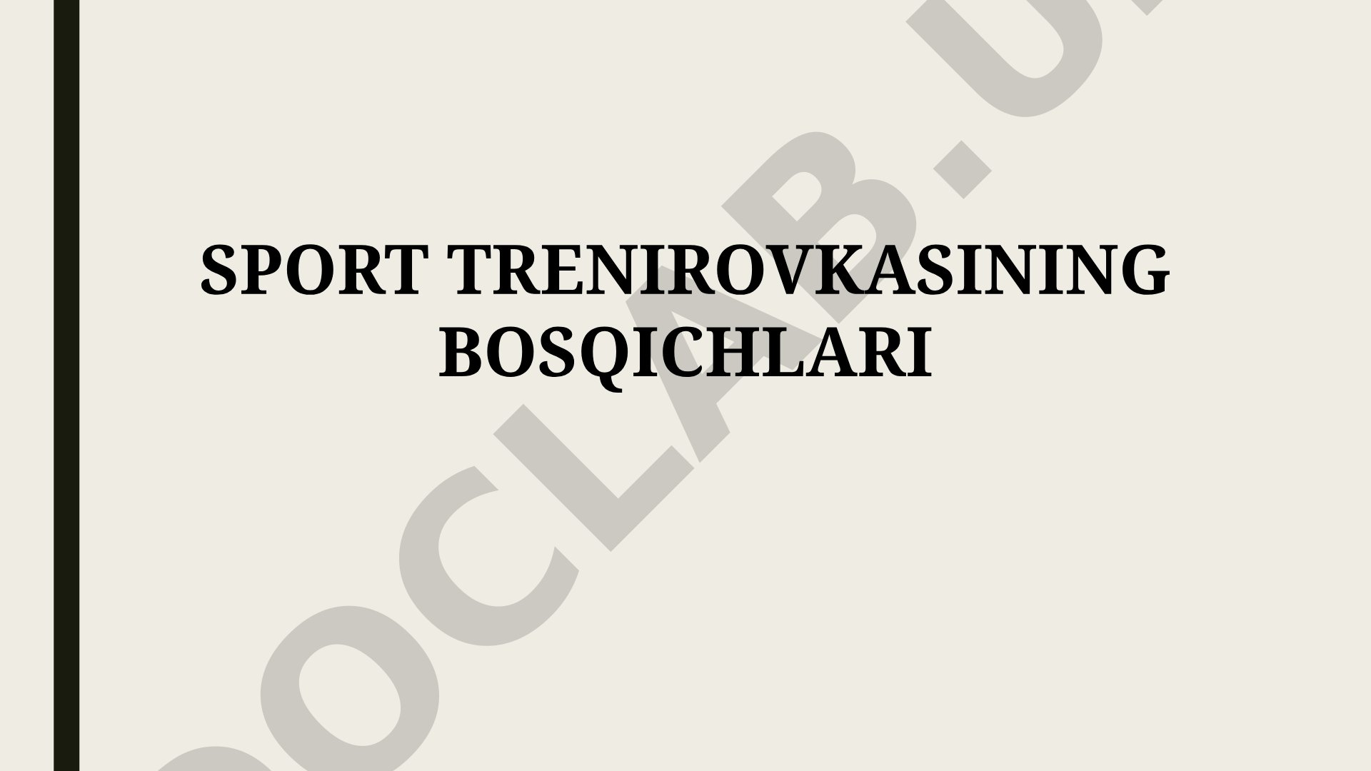 Sport trenirovkasining bosqichlari