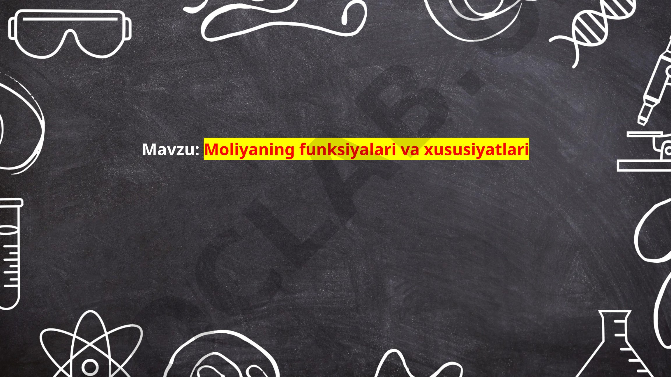 Moliyaning funksiyalari va xususiyatlari