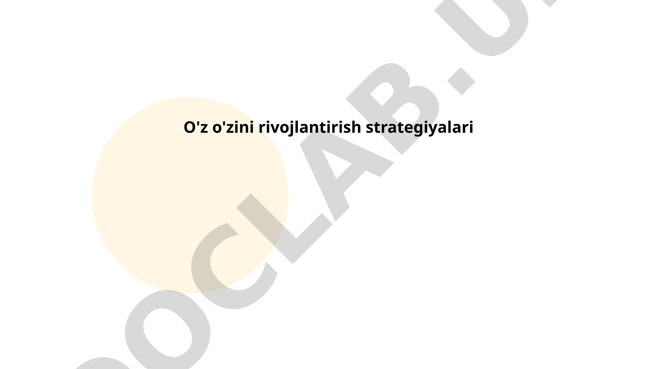 O'z o'zini rivojlantirish strategiyalari