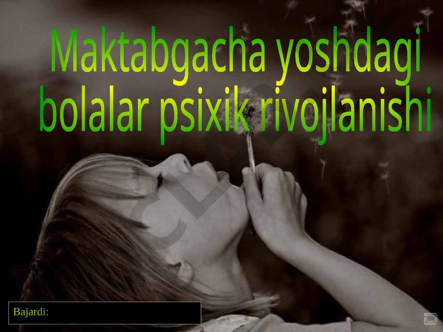 Maktabgacha yoshdagi bolalar psixik rivojlanishi