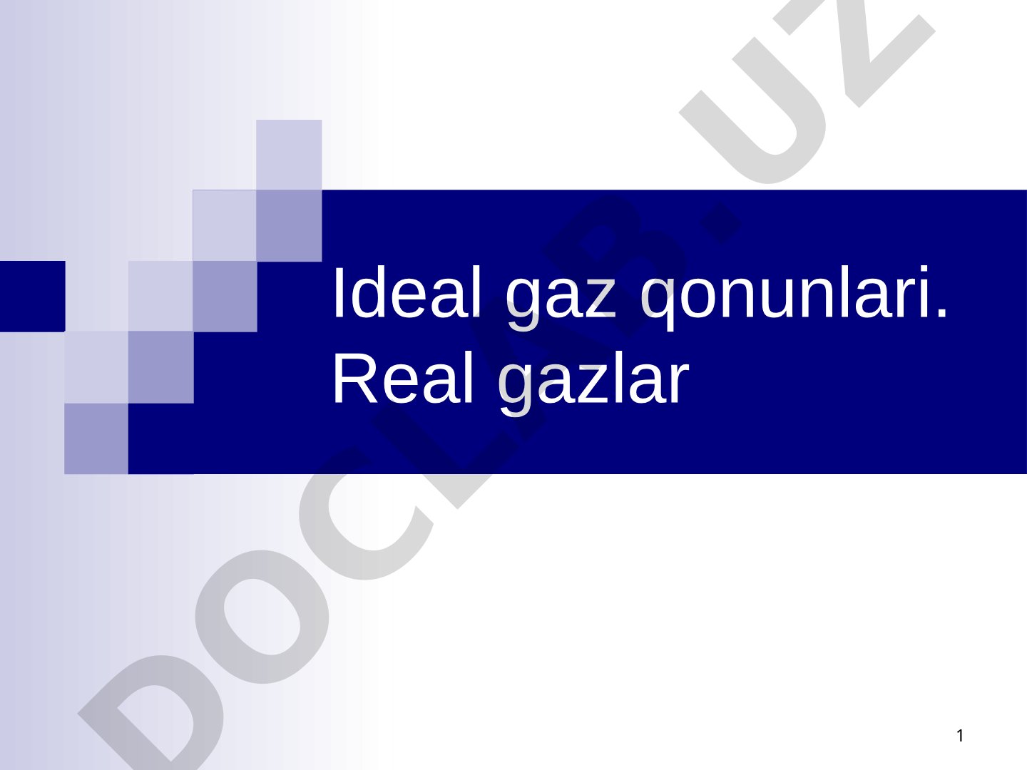 Ideal gaz qonunlari. Real gazlar