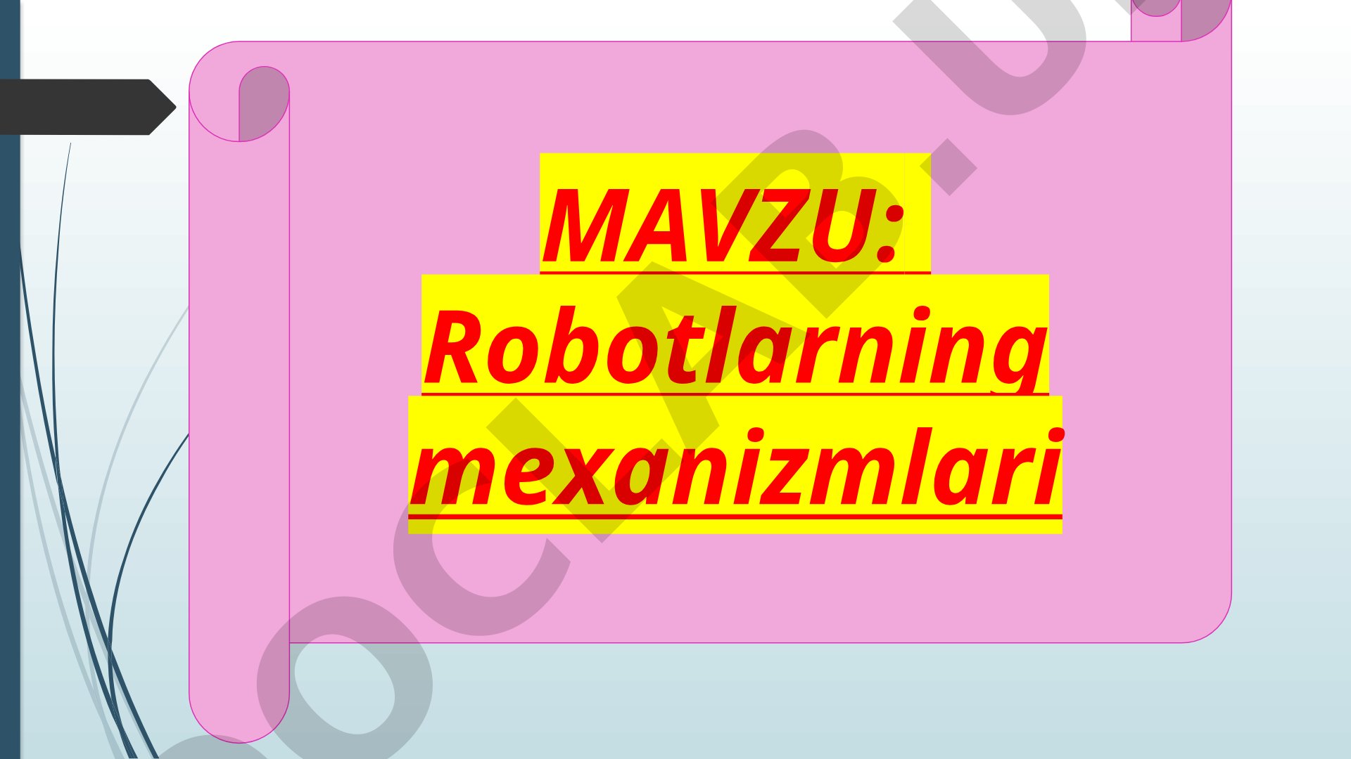Robotlarning mexanizmlari Sanoat robotining mexanik sistemasi