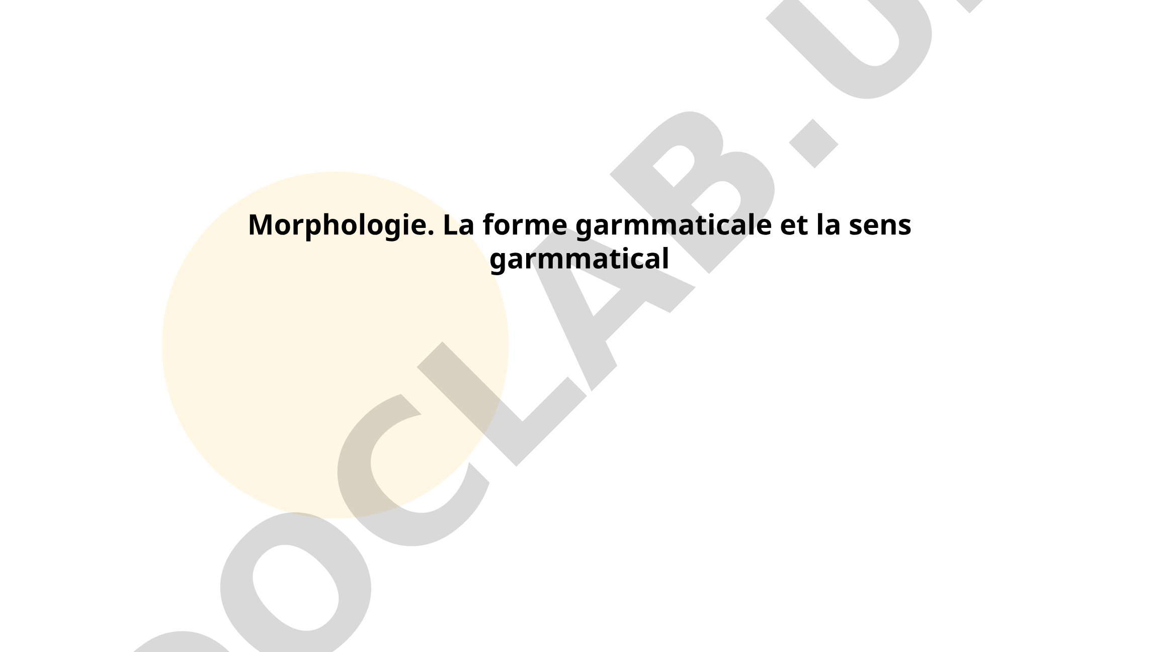 Morphologie grammaticale : forme et sens