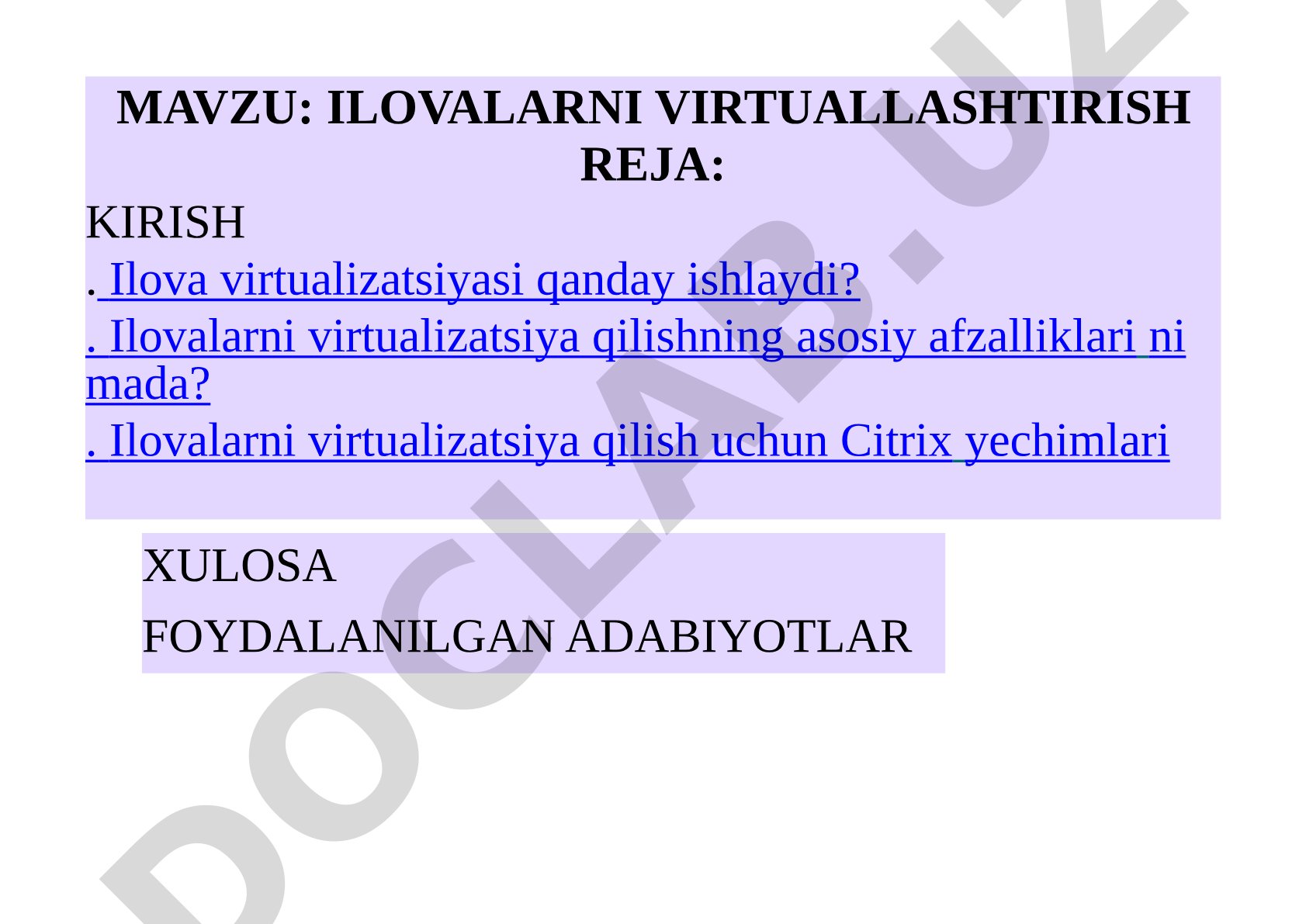 Ilovalarni virtualizatsiya qilish