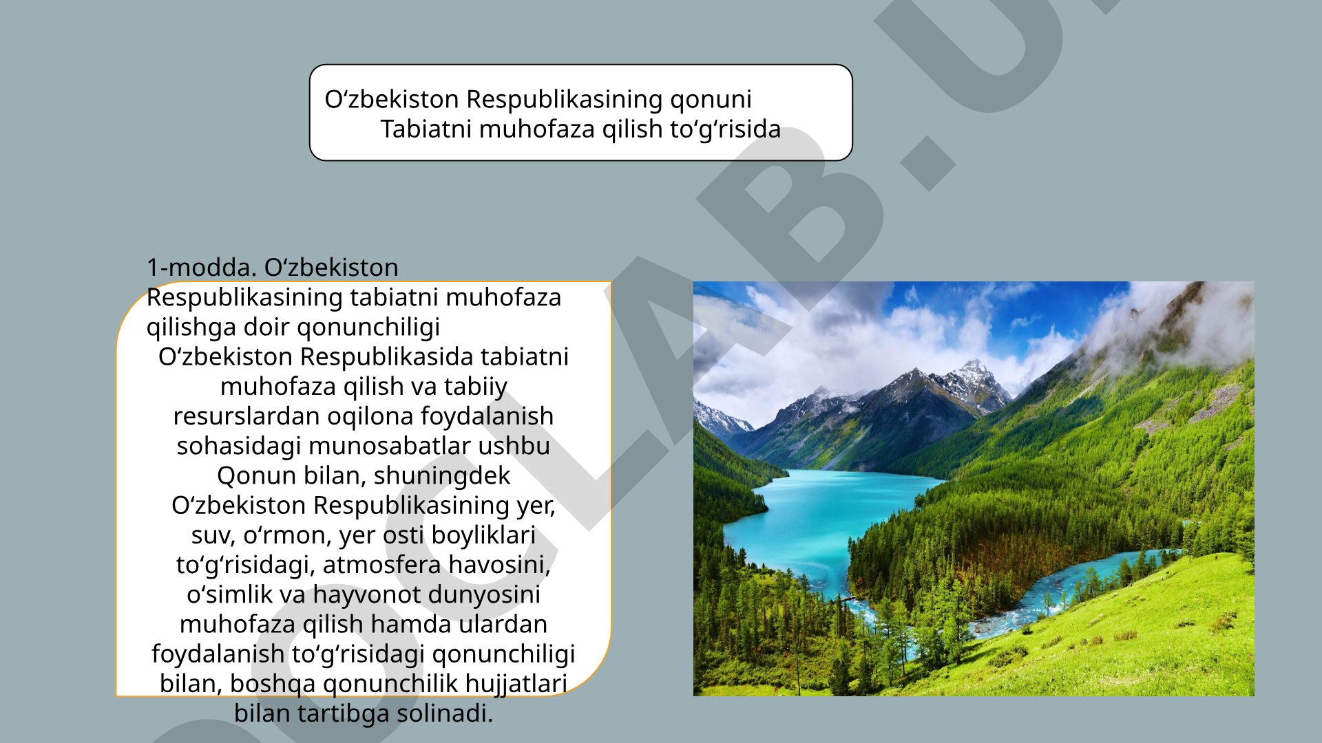 Tabiatni muhofaza qilish to'g'risidagi qonun