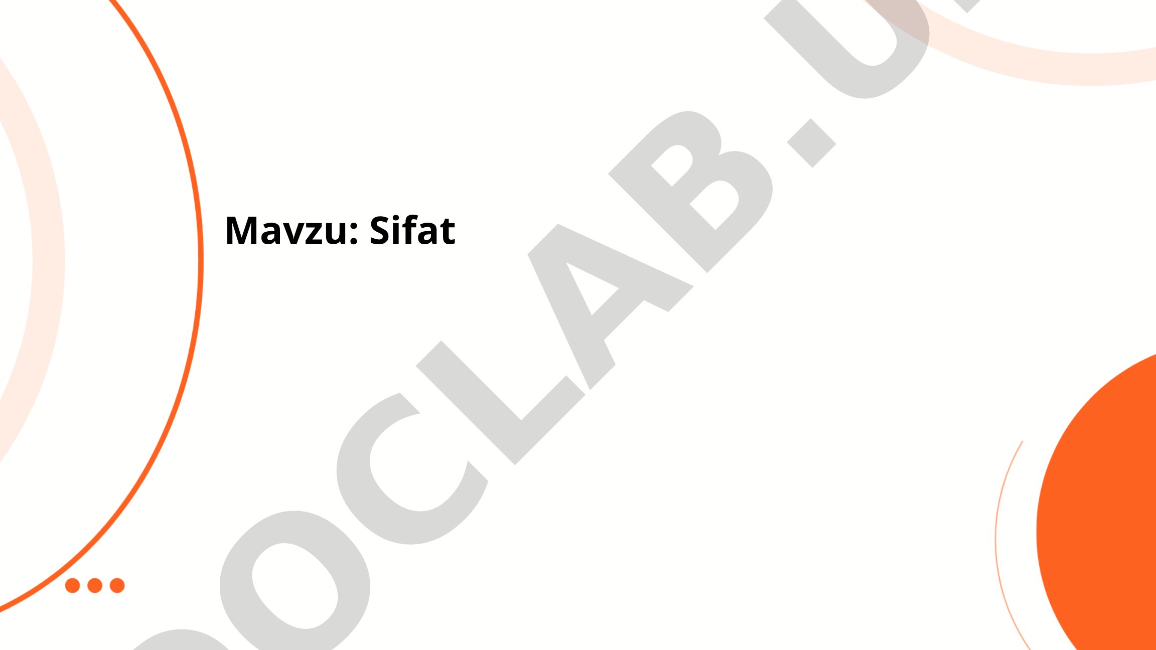 Sifatning taʼrifi va vazifalari