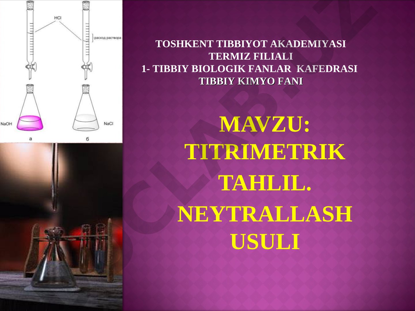 Titrimetrik tahlil. Neytrallash usuli