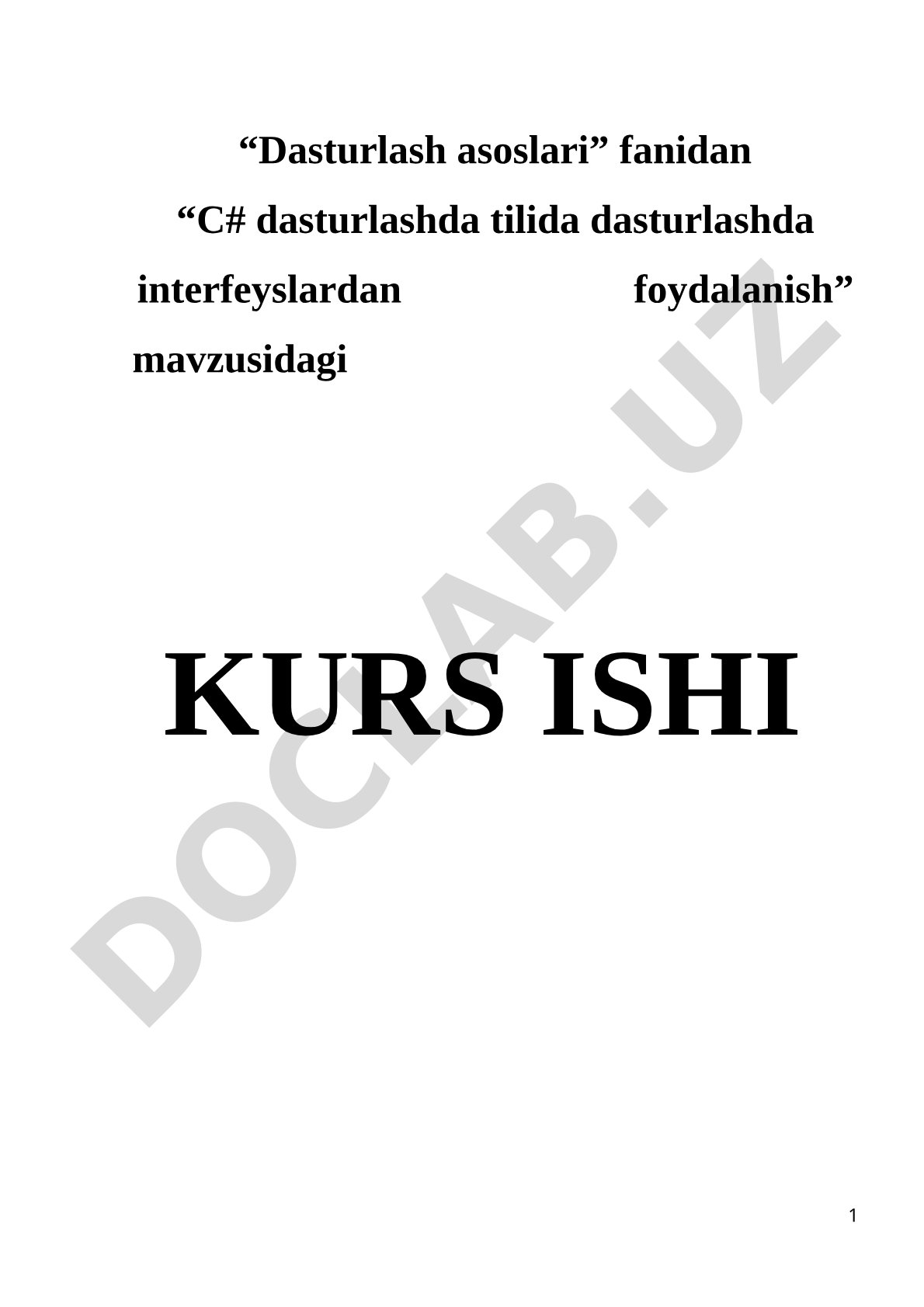 C# dasturlashda tilida dasturlashda interfeyslardan foydalanish
