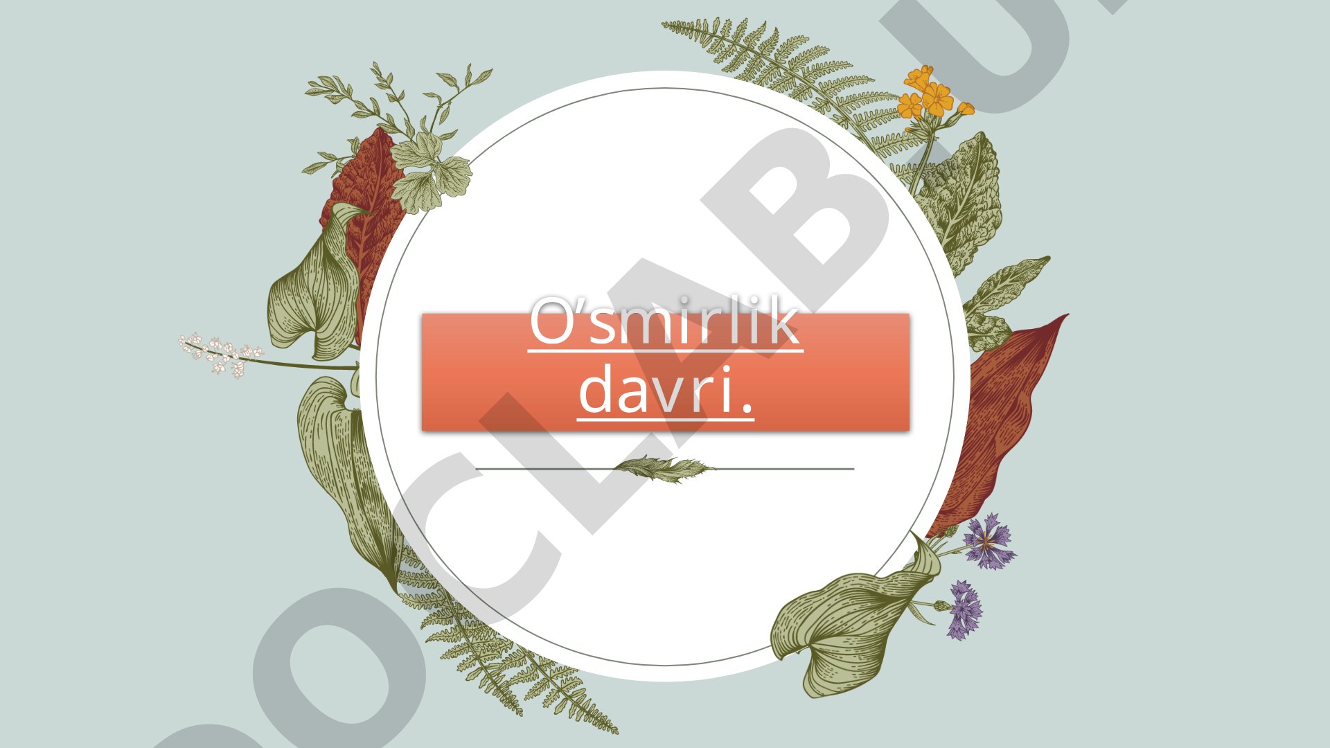 O'smirlik davri psixologiyasi, bilish jarayonlari, emotsional hayot va shaxs tarkib