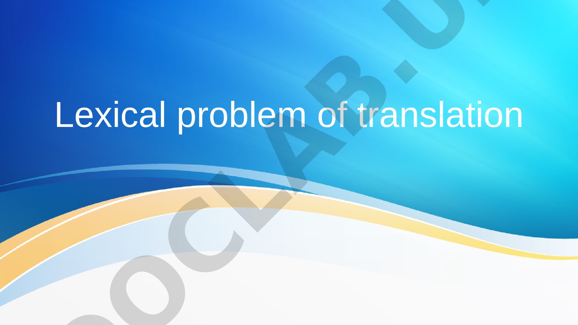 Lexical problem of translation