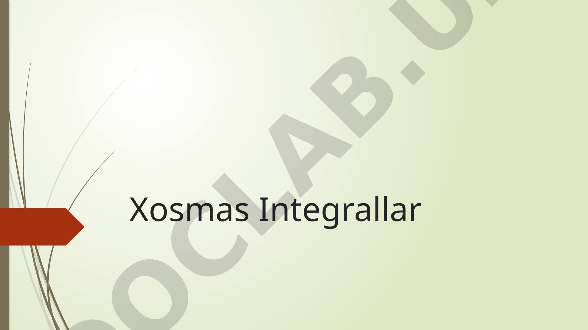 Xosmas integrallar