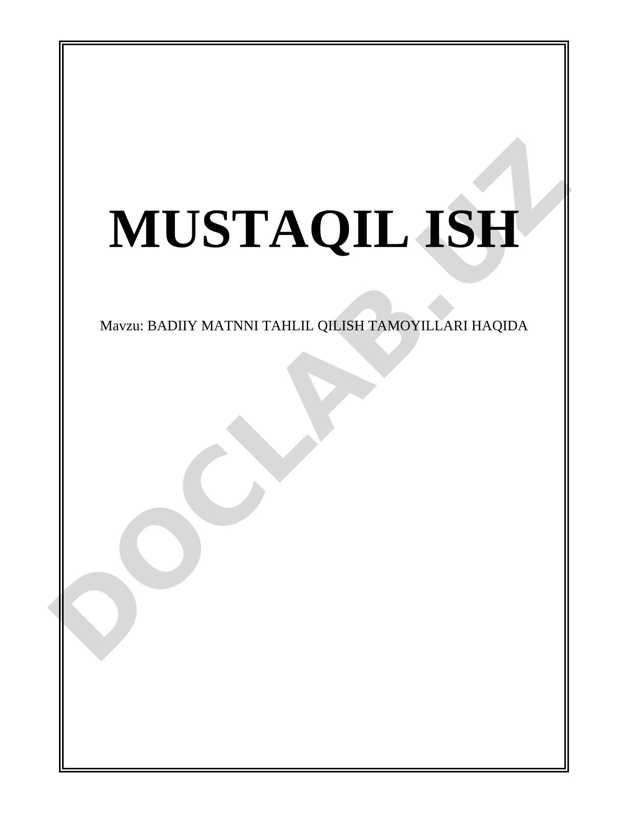 Badiiy matnni tahlil qilish tamoyillari haqida