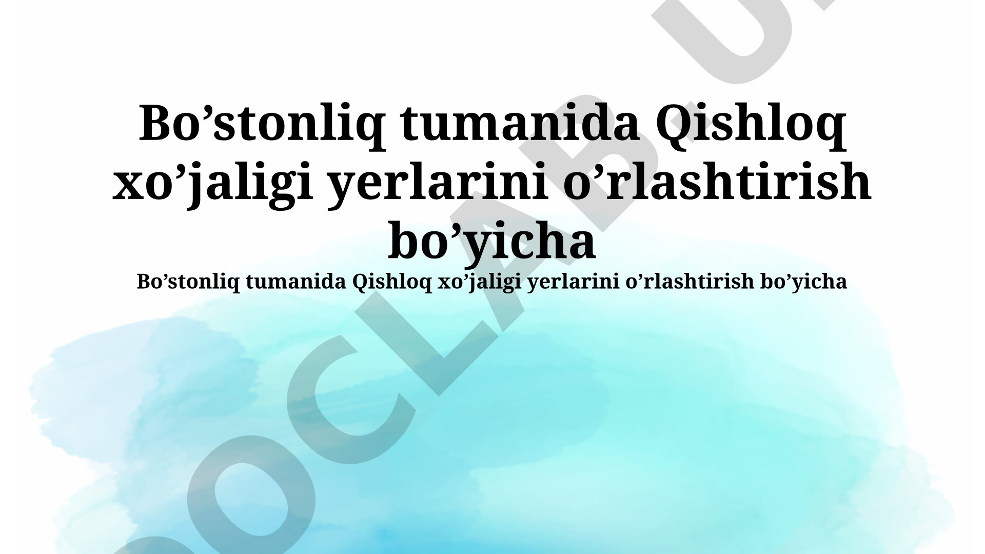 Bo'stonliq tumanida qishloq xo'jaligi yerlarini o'rlashtirish bo'yicha ishchi guruh faoliyati