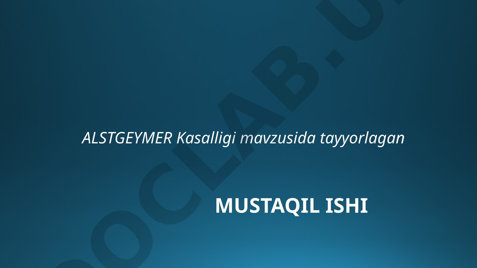 Altsgeymer kasalligi haqida taqdimot: tarixi, epidemiologiyasi, diagnostikasi va oldini