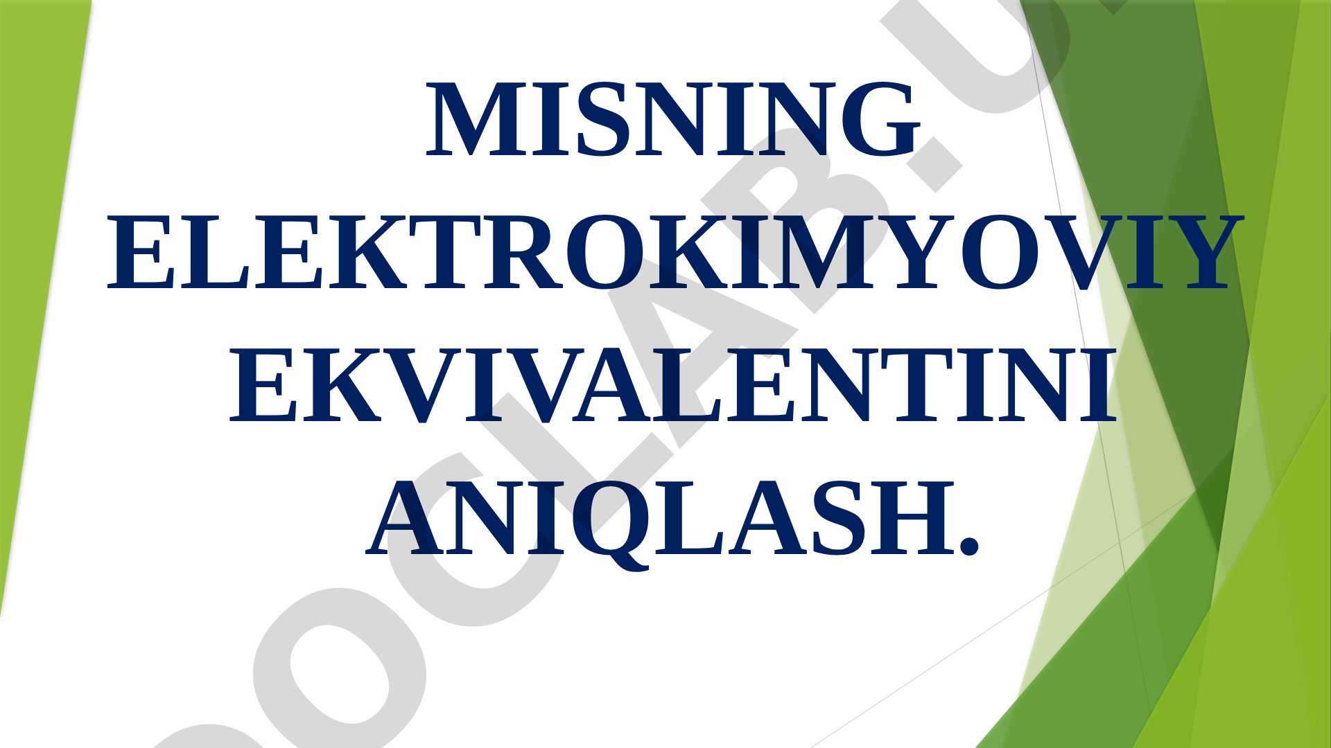 Misning elektrokimyoviy ekvivalentini aniqlash