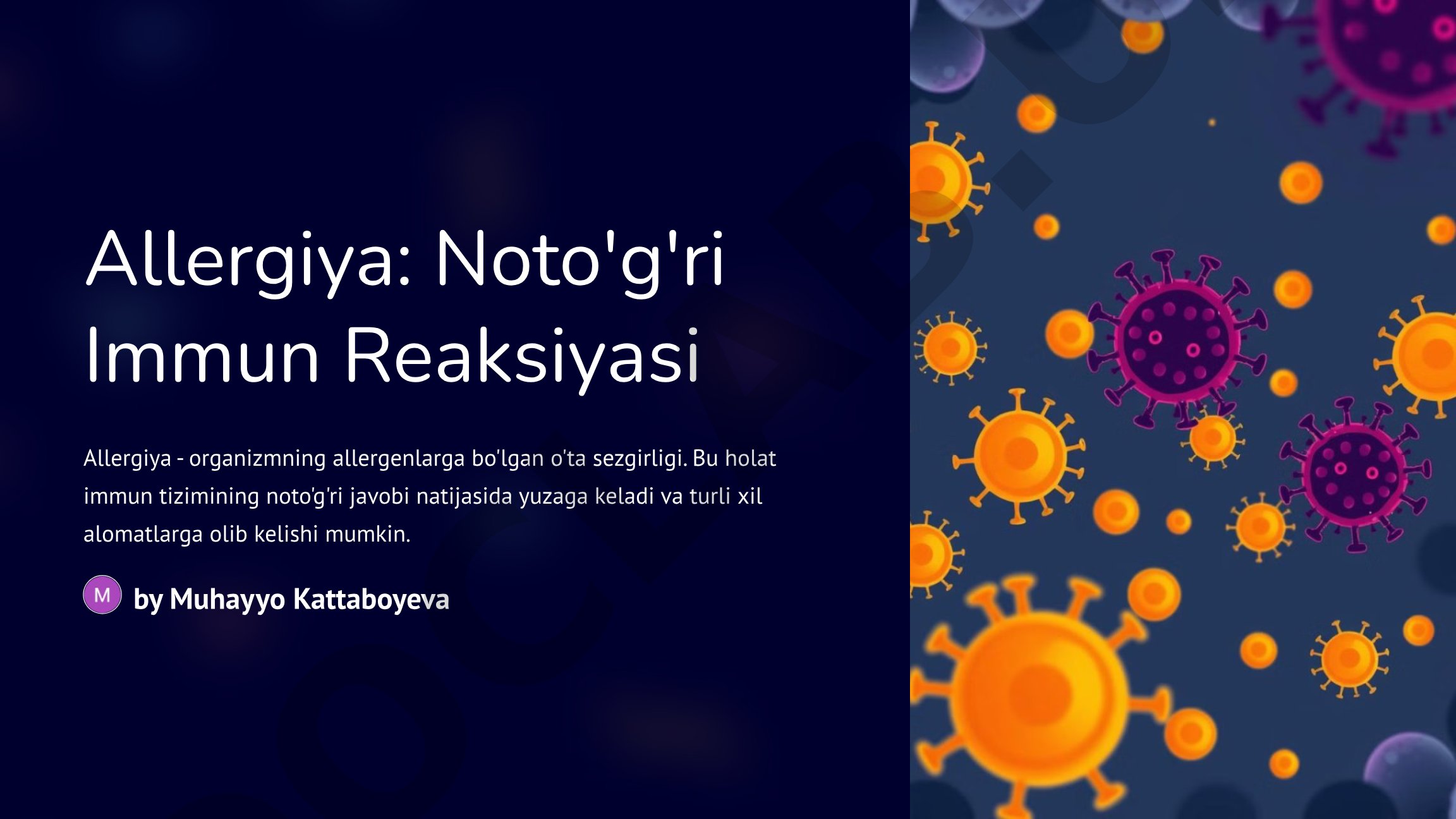 Allergiya: Noto'g'ri Immun Reaksiyasi