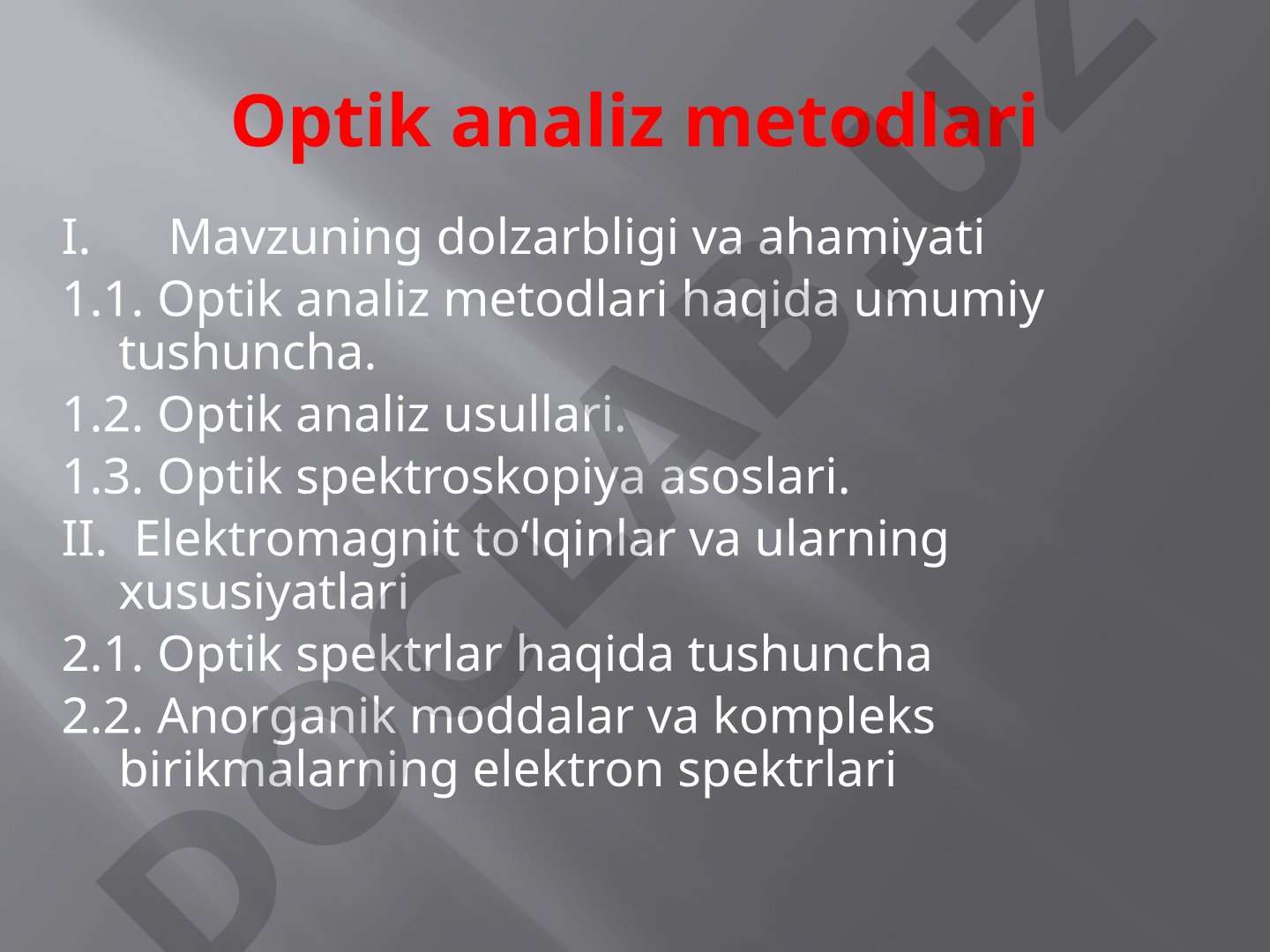 Optik analiz metodlari