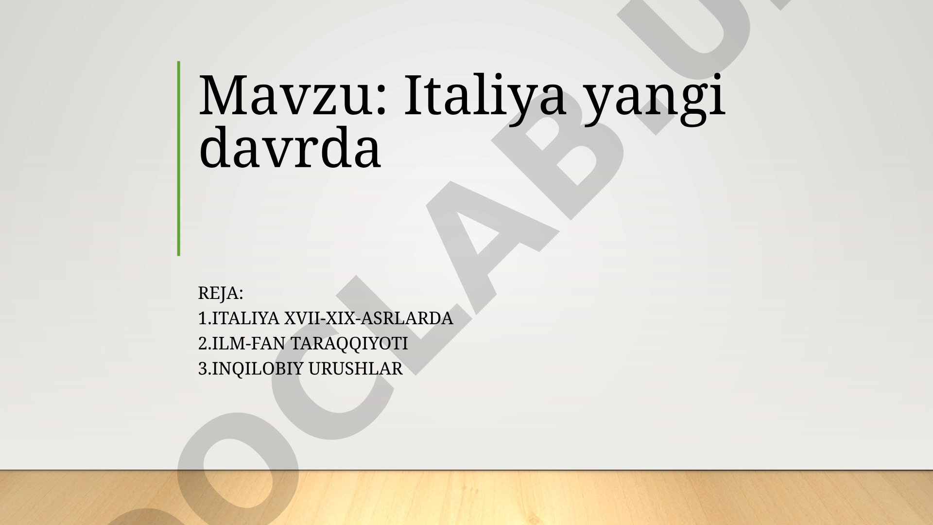 Italiya yangi davrda