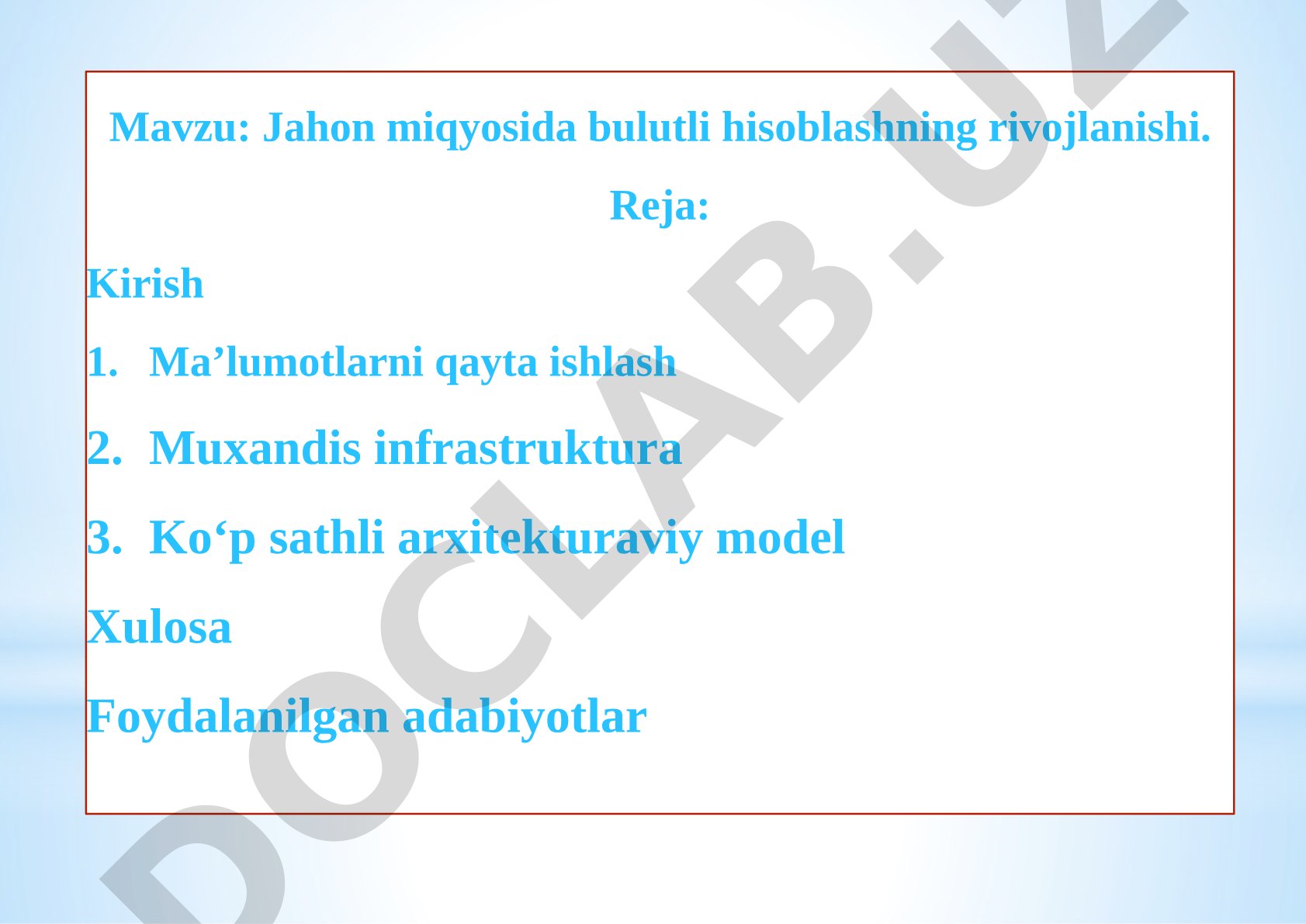 Jahon miqyosida bulutli hisoblashning rivojlanishi