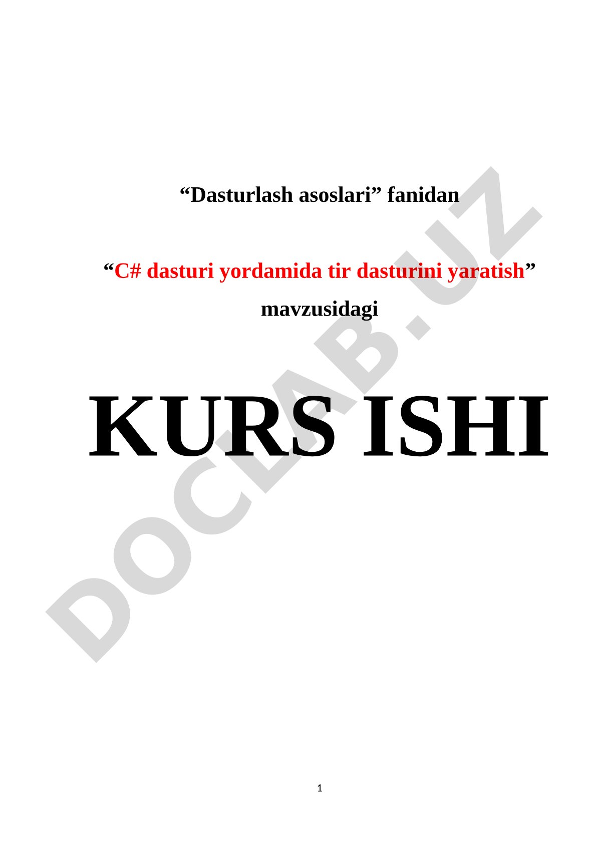 C# dasturi yordamida tir dasturini yaratish
