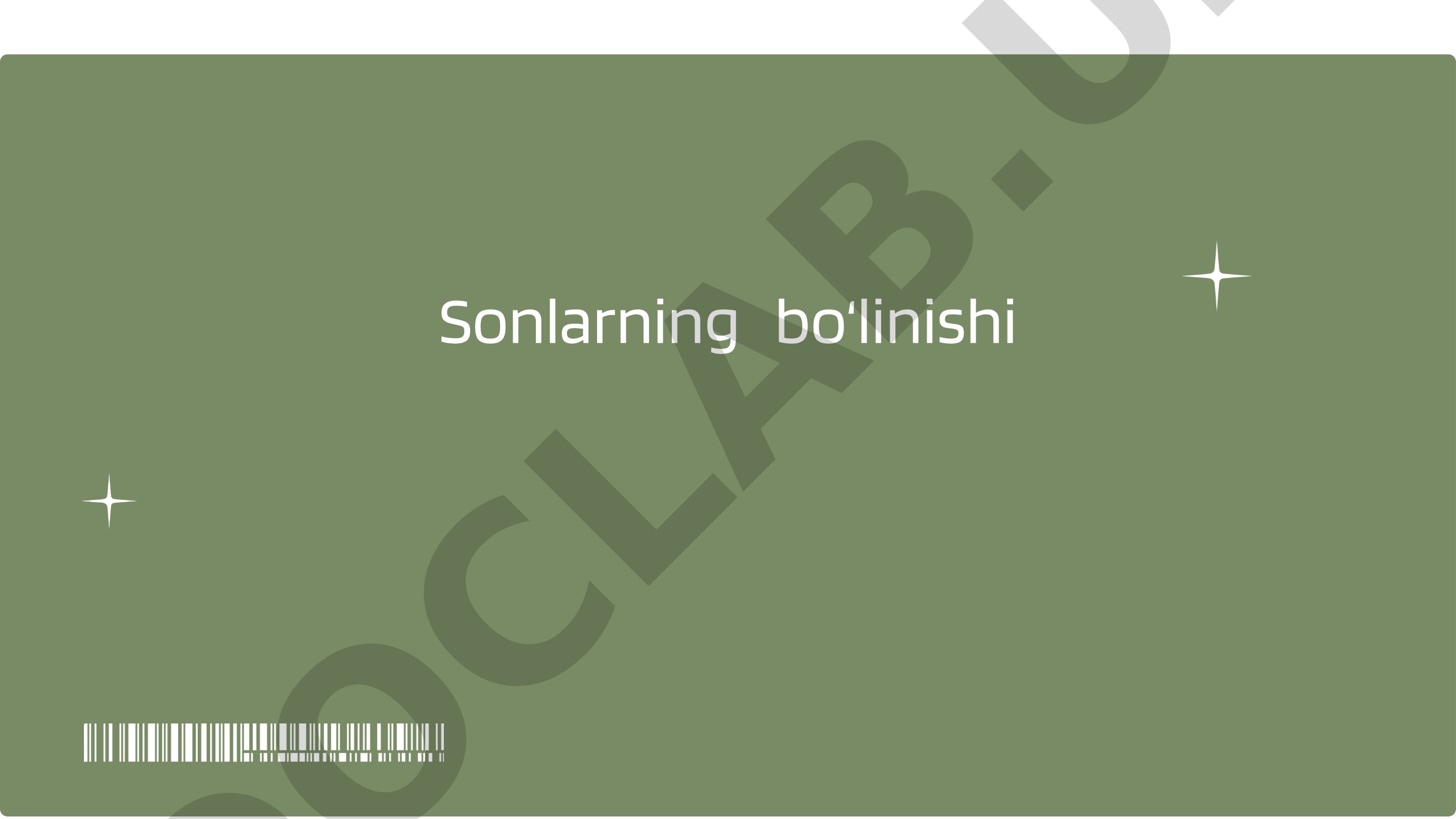 Bo'lish qonuniyatlari, qoldiq, nolga bo'lish va amaliy misollar haqida